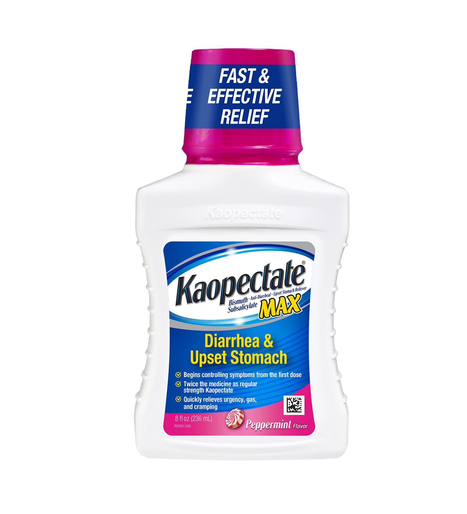 Kaopectate Max Peppermint 8oz - Fast-Acting Relief for Upset Stomach and Diarrhea - Buy Online on GoSupps.com