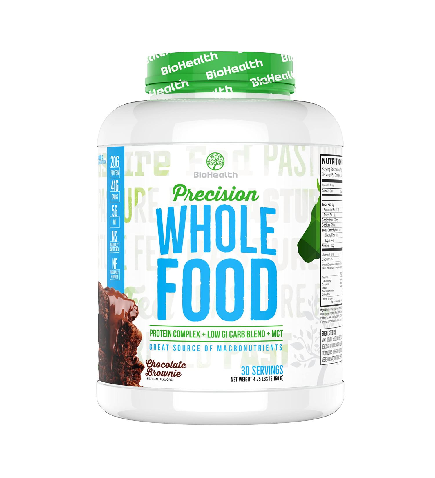 Whole Food - Meal Replacement Protein | High Protein Low Glycemic Carbs Clean Fat | On-The-go Meal Replacement (Chocolate Brownie)
