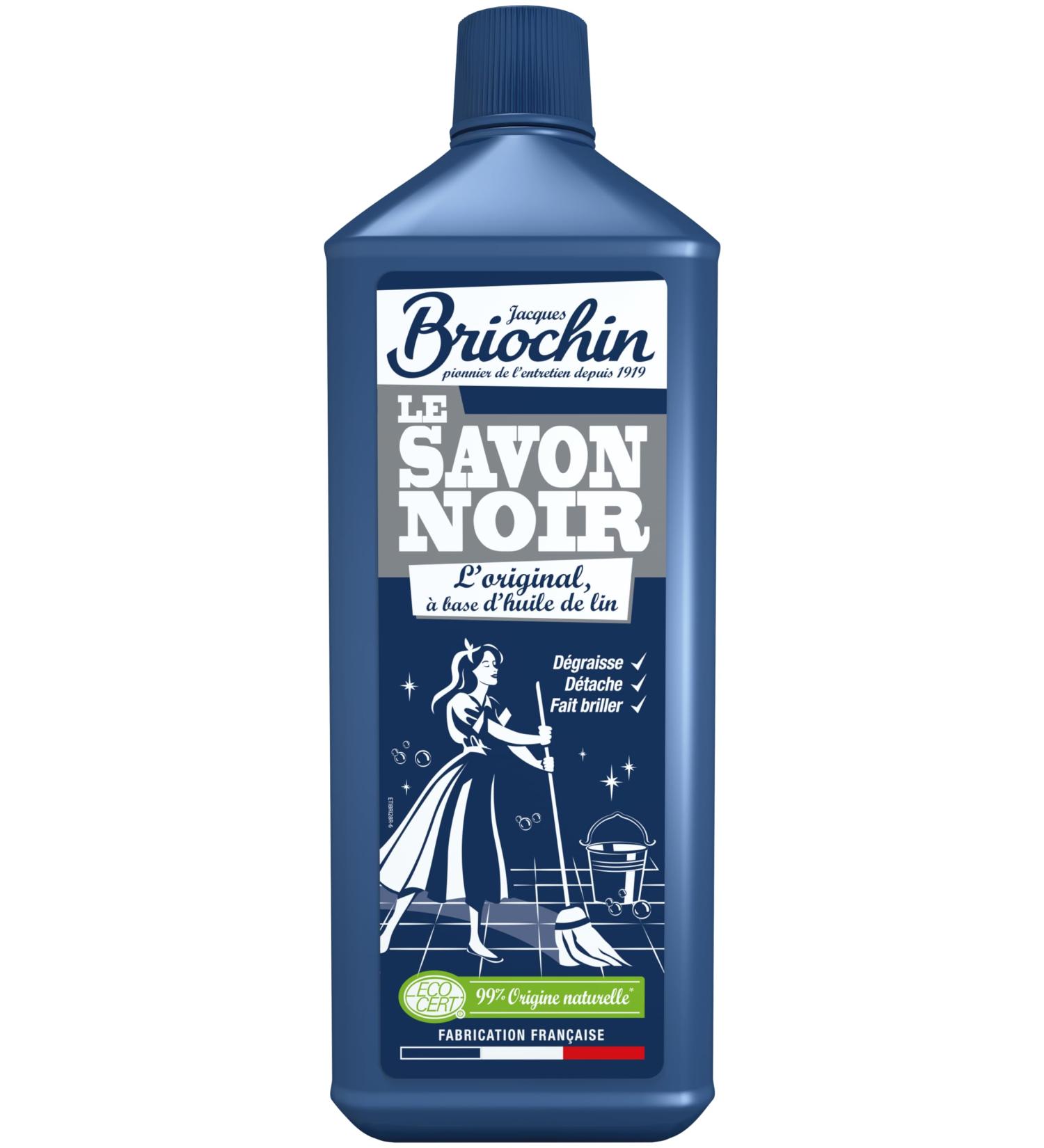 Jacques Briochin Liquid Black Soap with Linseed Oil – Multi-Purpose – Cleans, Nourishes, Protects and Shines – 99% Natural In