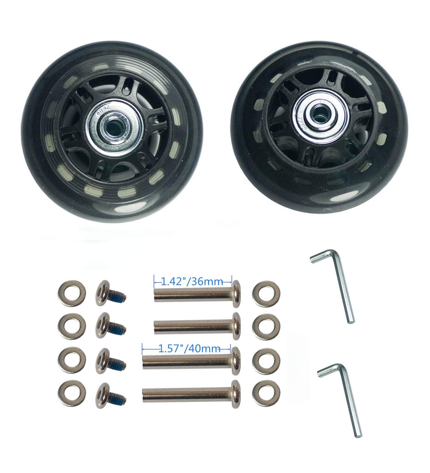 YongXuan 2.75 inch Luggage Suitcase Replacement Wheels Kit - Mute, Wear-Resistant, Inline Skate Wheels for Outdoor Use - Buy Online on GoSupps.com