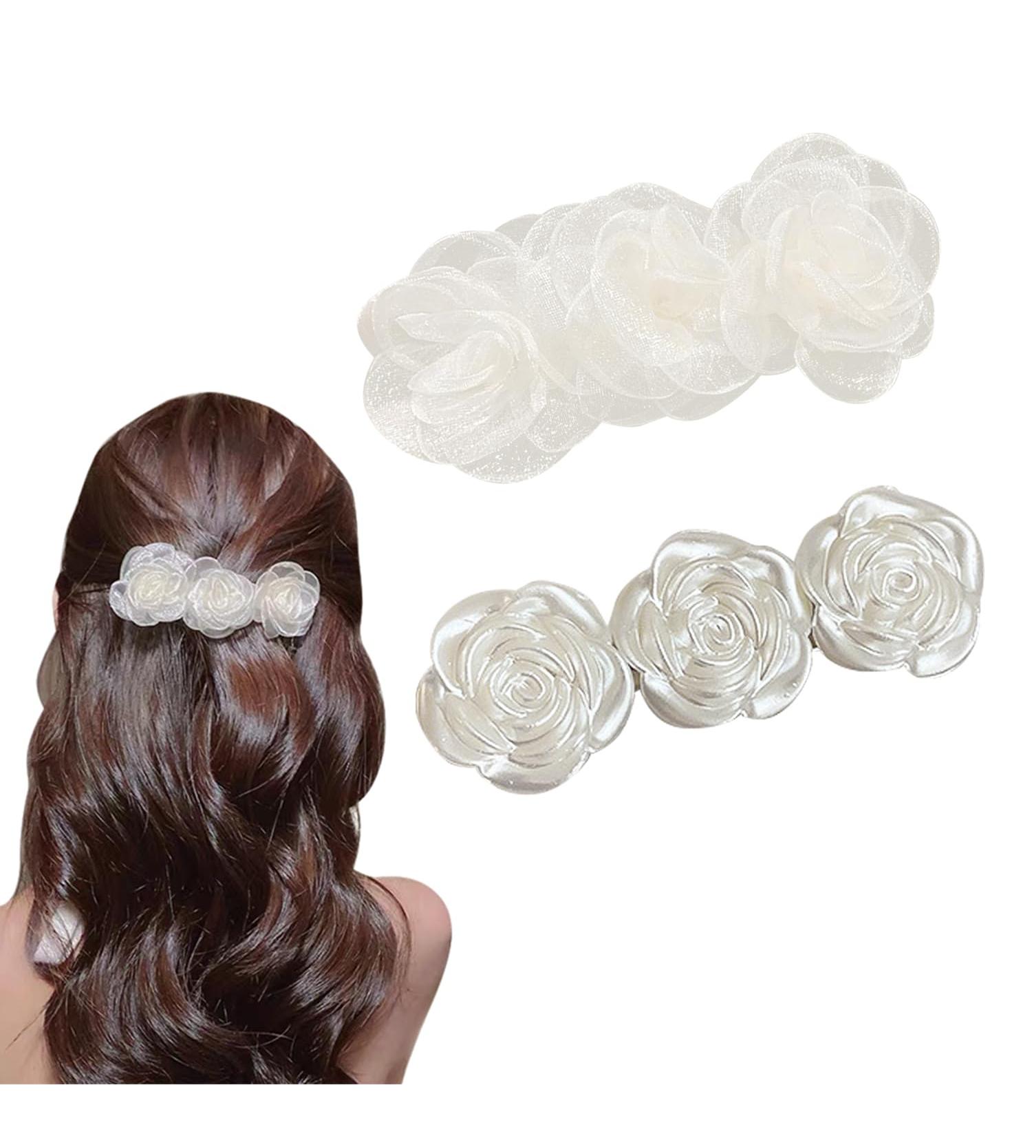 1 Large Camellia Hairpin 1 Camellia Duckbill Hairpin Hair Styling Accessories Flower Hairpin White Flower Hairpin Flower Girl Hair Accessories Small Flower Hairpin - Buy Online on GoSupps.com