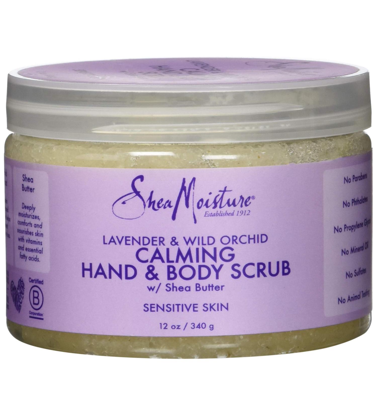 Shea Moisture Lavender & Wild Orchid Calming Hand & Body Scrub - 12 oz - Buy Online on GoSupps.com