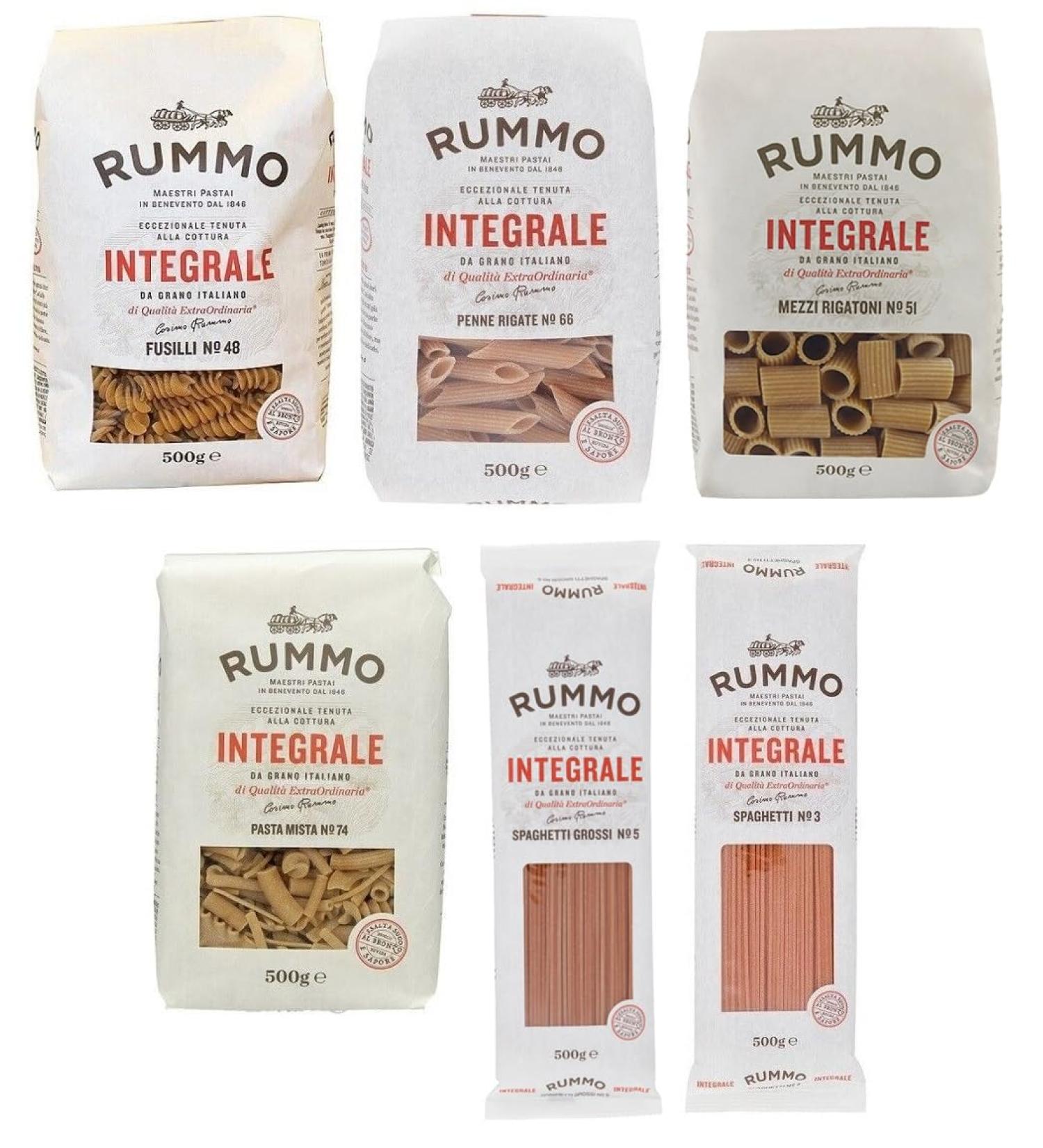  Rummo Rummo Pasta Integrale Whole Grain Pasta 500g 6 Different Varieties 6 Packs - Buy Online on GoSupps.com