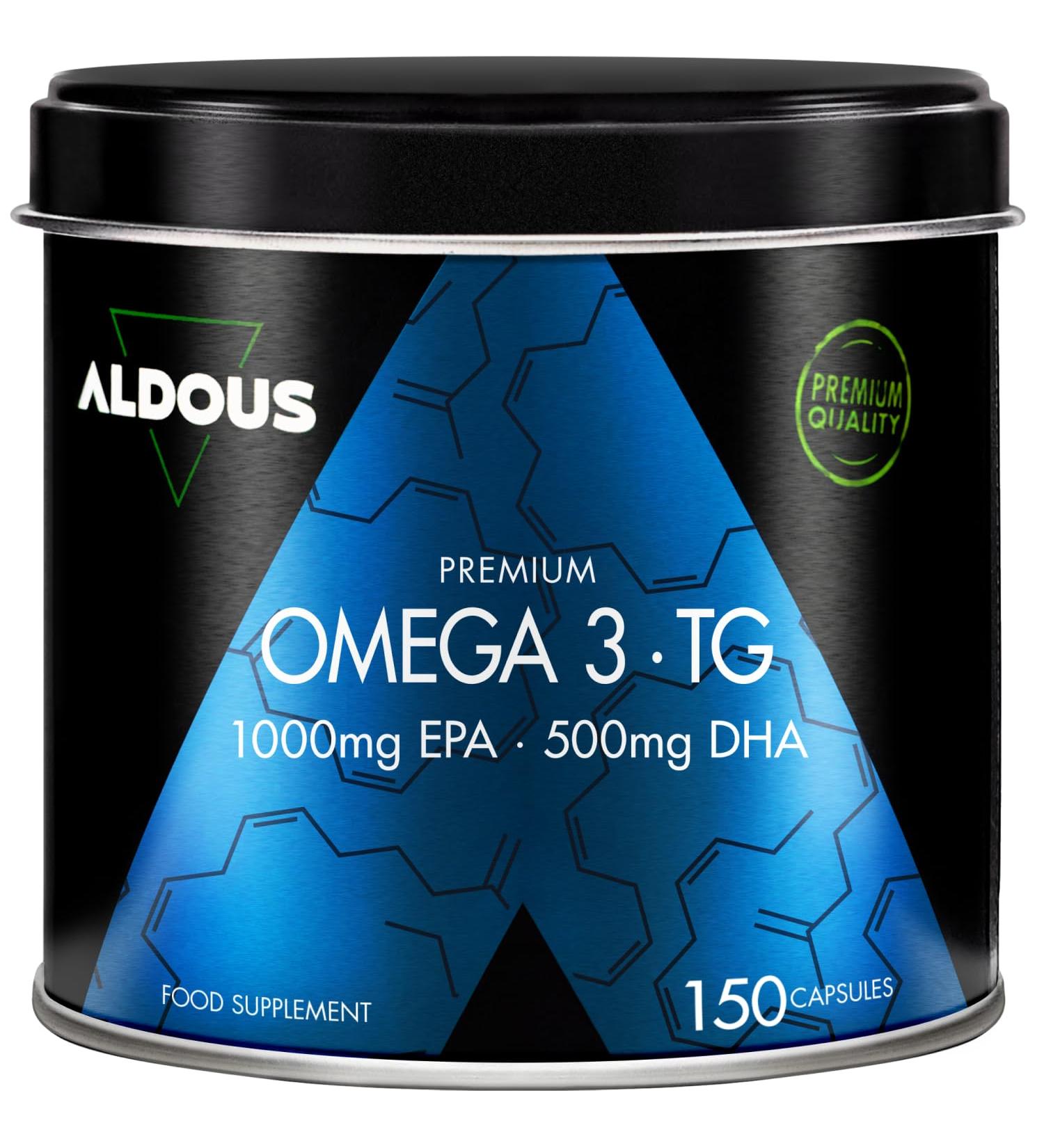 Bio Unicorn SL Omega 3 Premium Capsules 1000 mg EPA and 500 mg DHA 150 Capsules High bioavailability 1500 mg Omega 3 Fish oil in triglyceride form Blood pressure brain vision Aldous - Buy Online on GoSupps.com