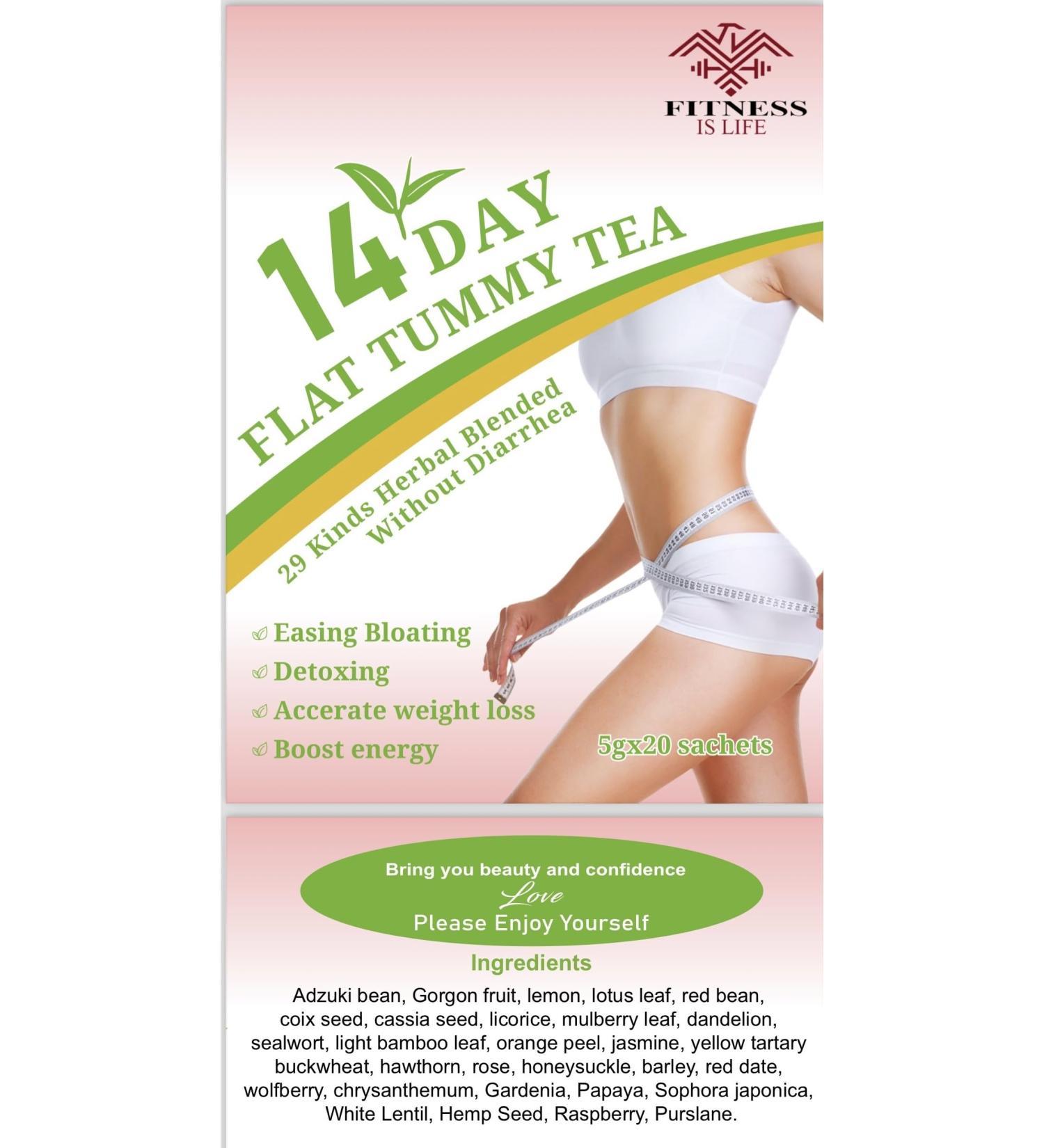 14-Day Flat belly Tea Natural Weight Loss and Detox Blend 30 Herbal Tea Bags Fat burner Belly Fats Burner Reduce Bloating Digestive Health Slim Stomach - Buy Online on GoSupps.com