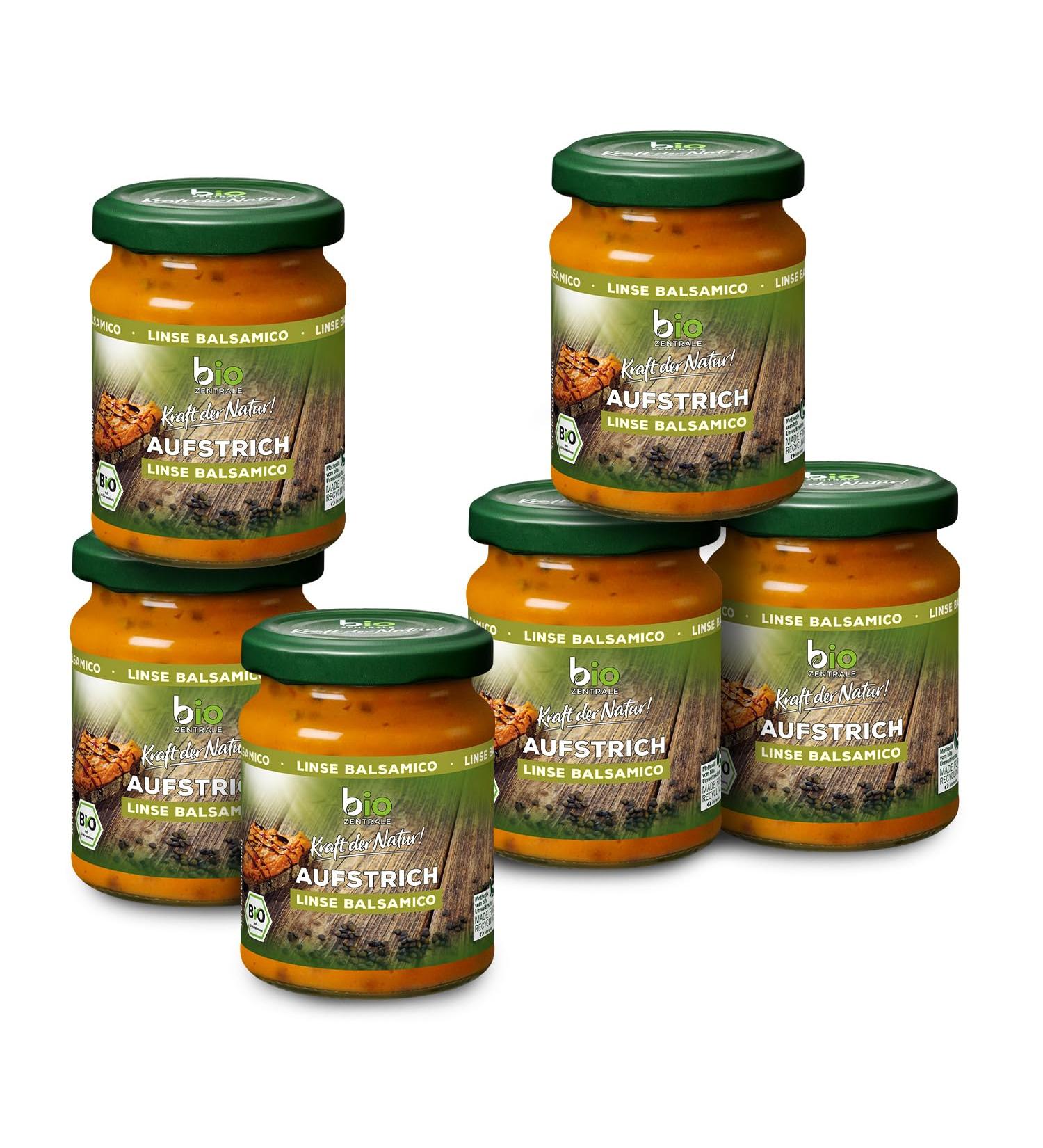 Biocentral Brot Spread with Balsamic Vinegar | Vegan & Lactose-Free | 6 x 125g | 14% Lenses | Delicious on Bread & Dishes - Buy Online on GoSupps.com