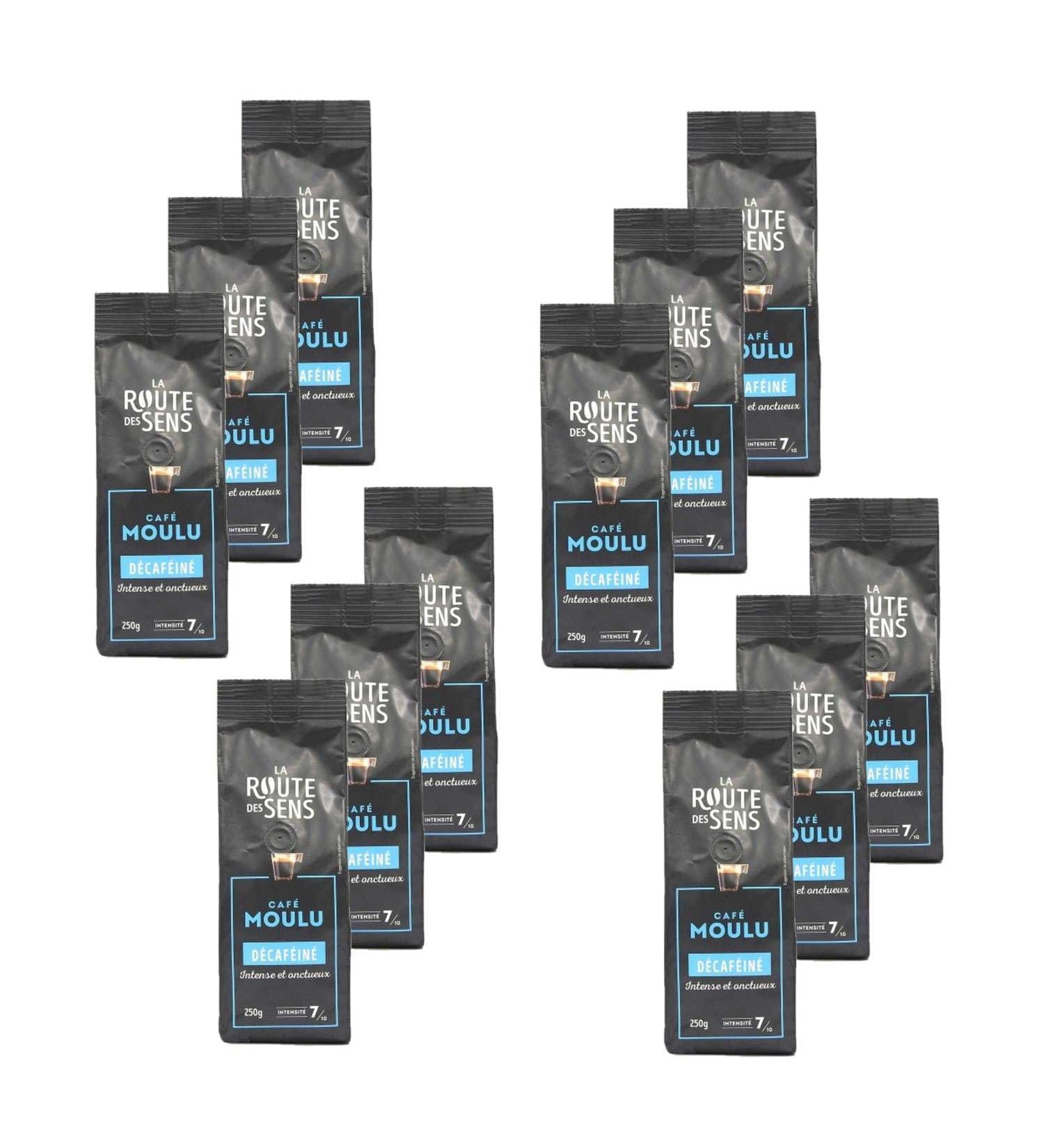 Lot 12x Decaffeinated ground coffee - 250g bag - Buy Online on GoSupps.com