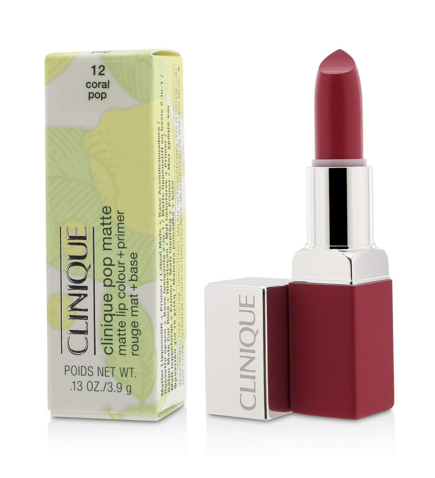 Clinique 12 Coral Pop Coral Lipstick 0.13 oz - Long-lasting Formula - Buy Online on GoSupps.com