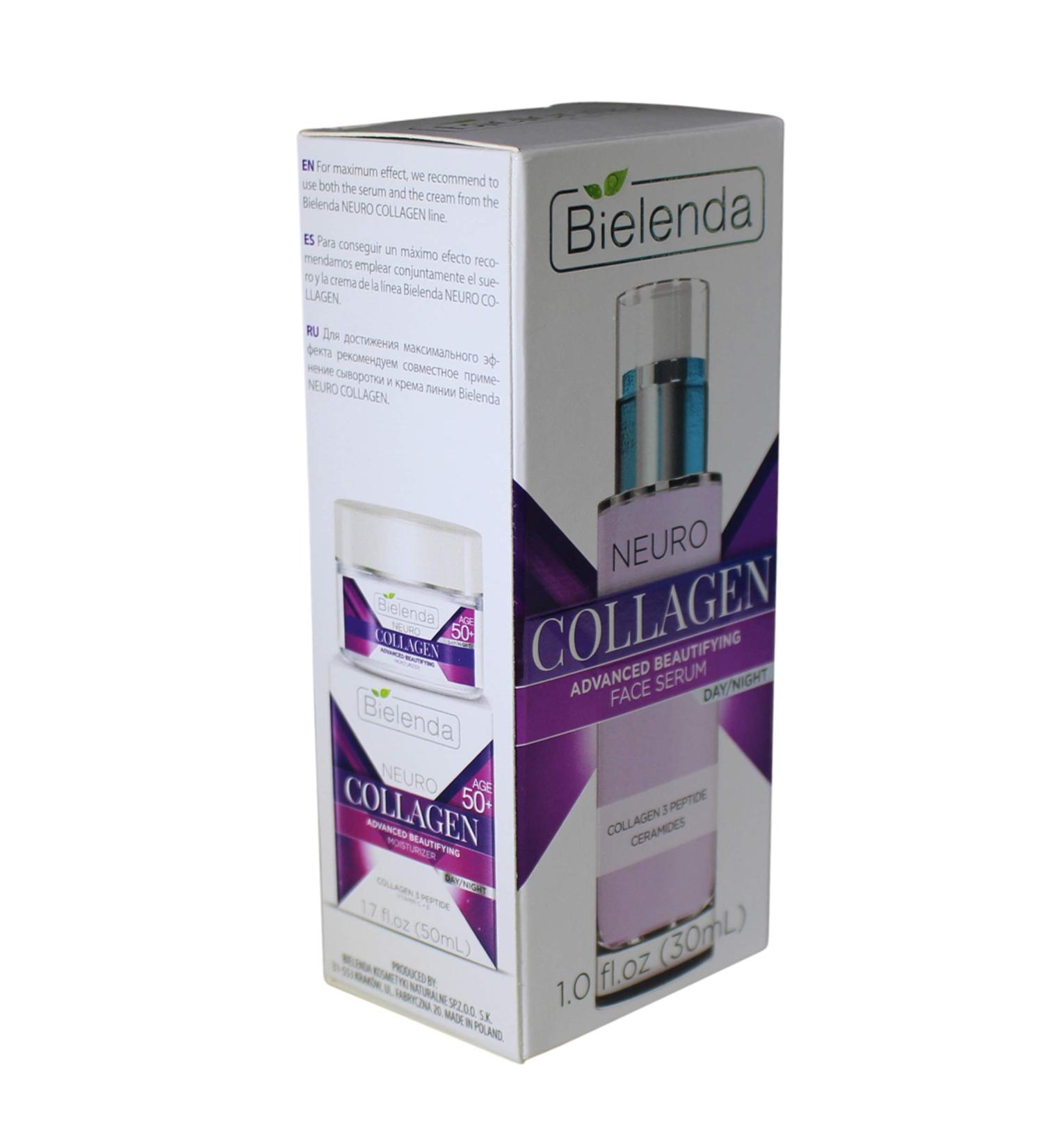 BIELENDA NEURO COLLAGEN 3 PEPTIDE CERAMIDES. ADVANCED BEAUTIFYING FACE SERUM. DAY/NIGHT. 1 FL OZ - Buy Online on GoSupps.com