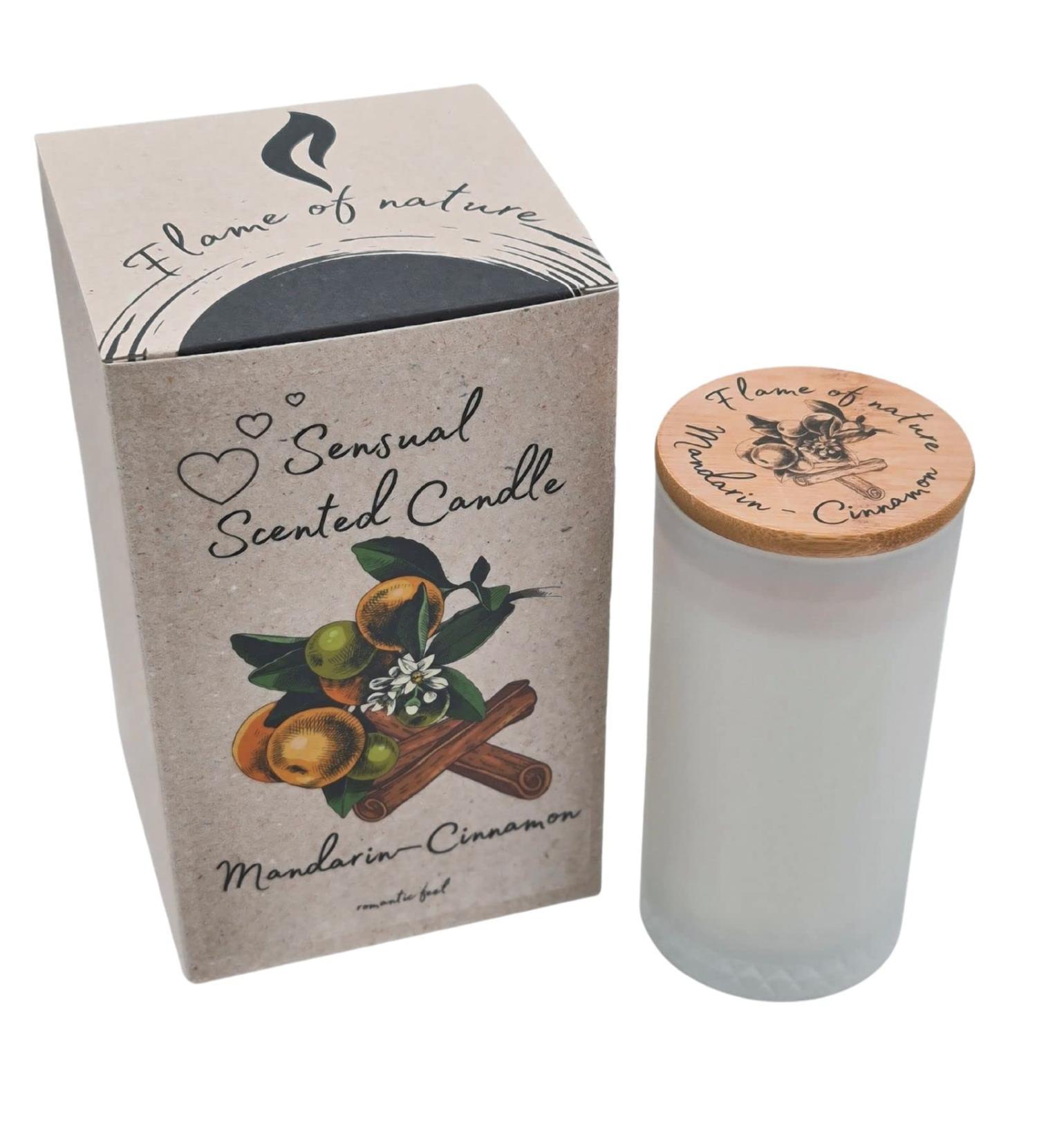 Sensual Flame of Nature Candle | Soy Wax | Natural Mandarin & Cinnamon Oil | Aromatherapy & Spiritual Growth - Buy Online on GoSupps.com