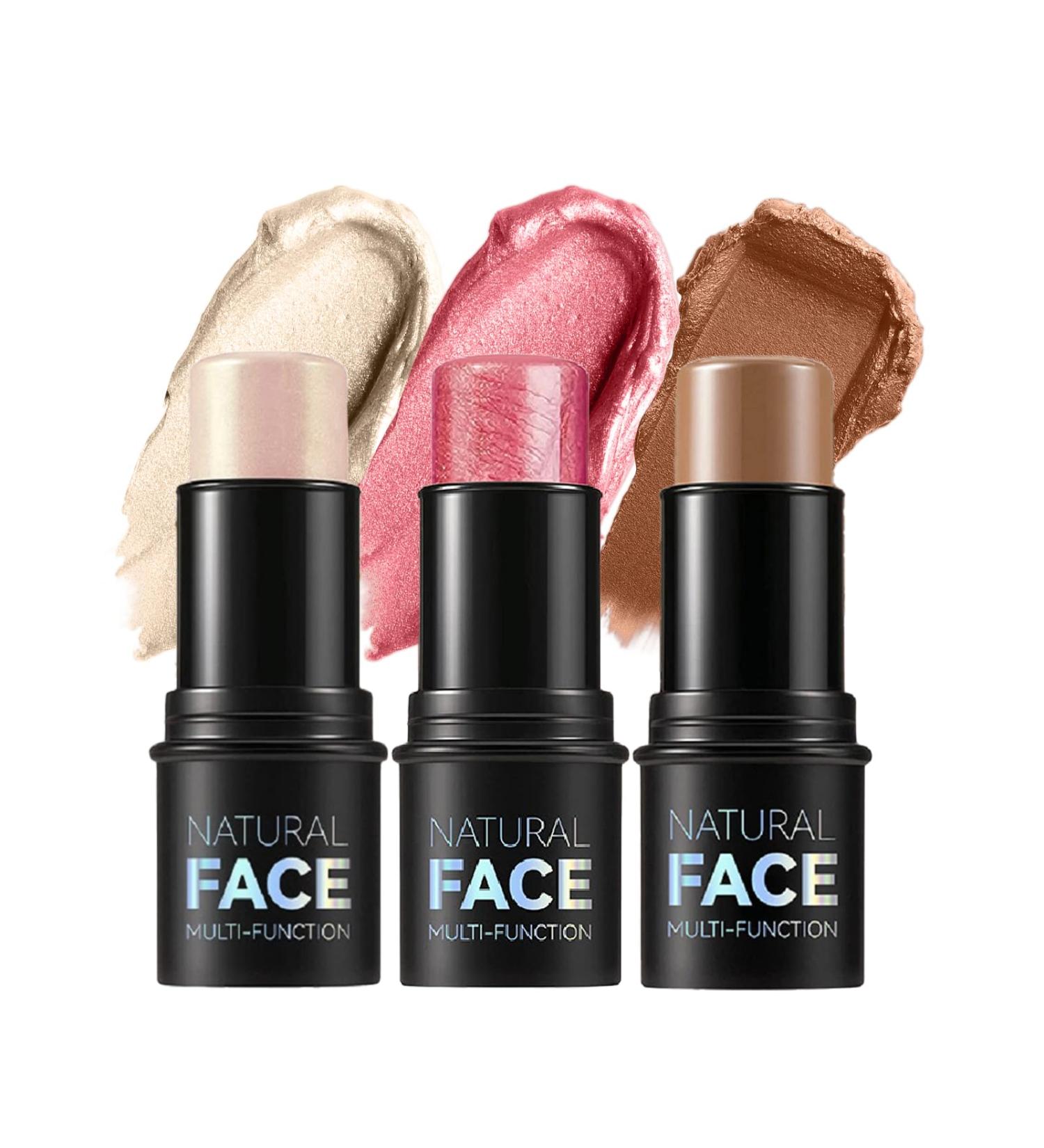 3PCS Contouring Stick Set - Highlighter, Bronzer, Blusher | Non-Greasy & Waterproof | Lightweight Face Contour | 90.00g Pack - Buy Online on GoSupps.com