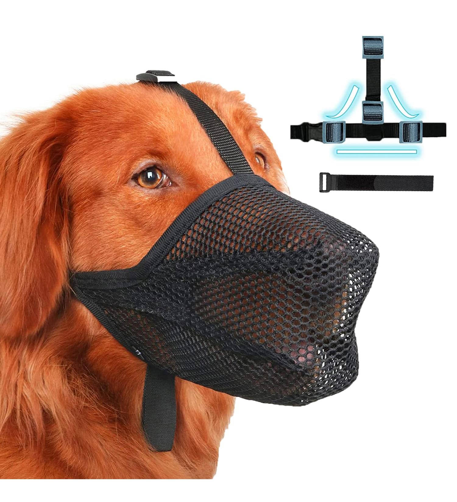 Best Muzzle for Large & Medium Dogs | Adjustable Velcro Dog Muzzle to Prevent Biting Chewing & Eating - Buy Online on GoSupps.com