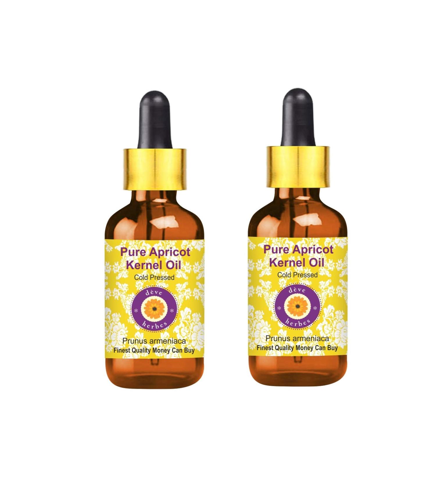 Buy Pure Apricot Kernel Oil (Prunus Armeniaca) - Cold Pressed with Glass Dropper - Pack of 2 (100ml x 2) - International Shipping Available - Buy Online on GoSupps.com