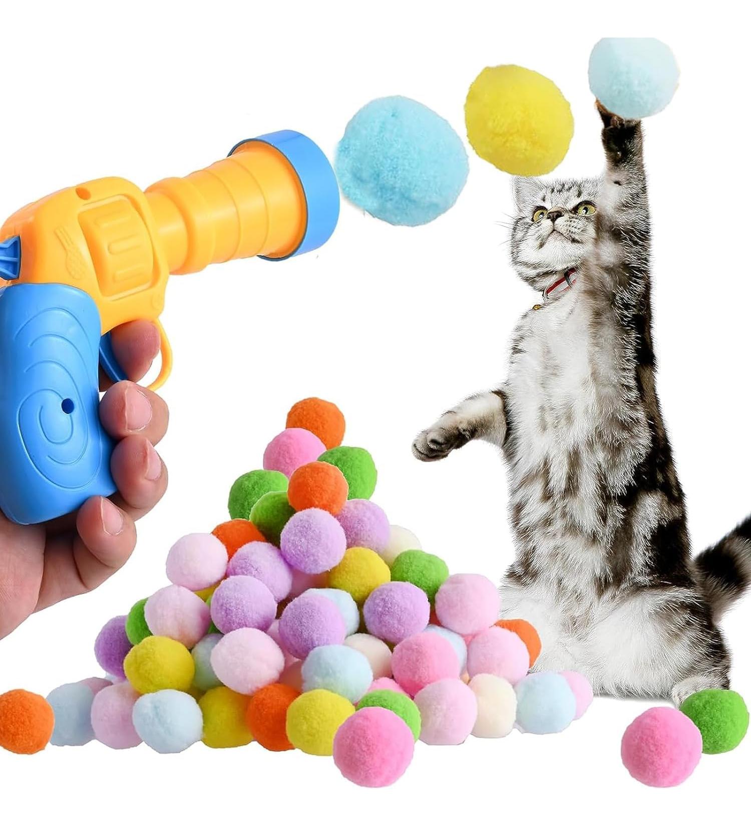 SXfeng Interactive Cat Toys - 50 Ball Set with Toy Thrower for Kittens & Indoor Cats - Perfect Fun for Pets - Buy Online on GoSupps.com