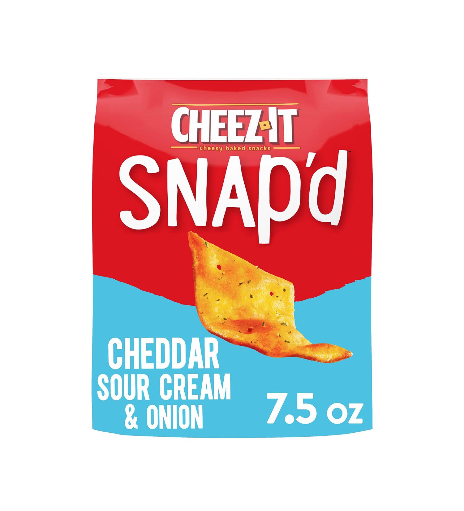 Cheez-It Snap'd Cheese Cracker Chips 7.5oz Pouch - Cheddar Sour Cream & Onion (6 Bags) - Buy Online on GoSupps.com
