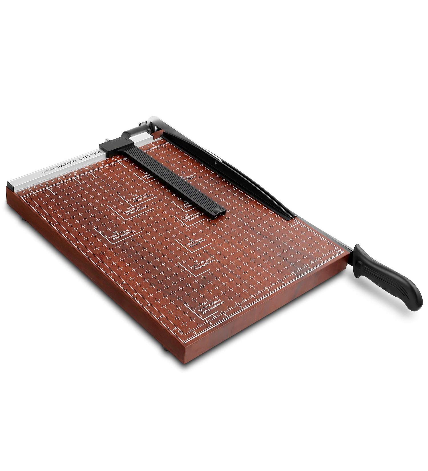 Paper Trimmer  A4 Guillotine Paper Cutter Heavy Duty Photo Guillotine Craft Machine with Security Safeguard for Standard Cutting of Paper  Photos or Labels  Improve Cutting Precision (Red  38X30cm) - Buy Online on GoSupps.com