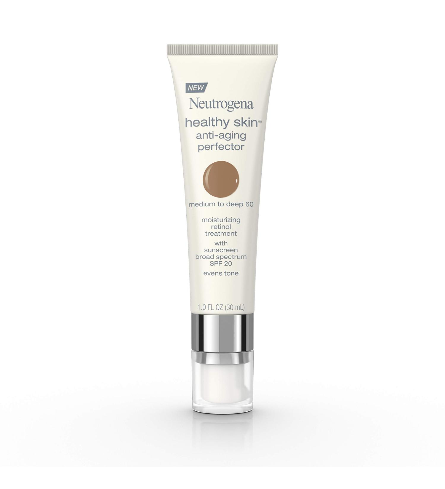 Neutrogena Healthy Skin Anti-Aging Perfector SPF 20 Tinted Moisturizer with Retinol - 60 Medium to Deep - 1 fl. oz - Buy Online on GoSupps.com