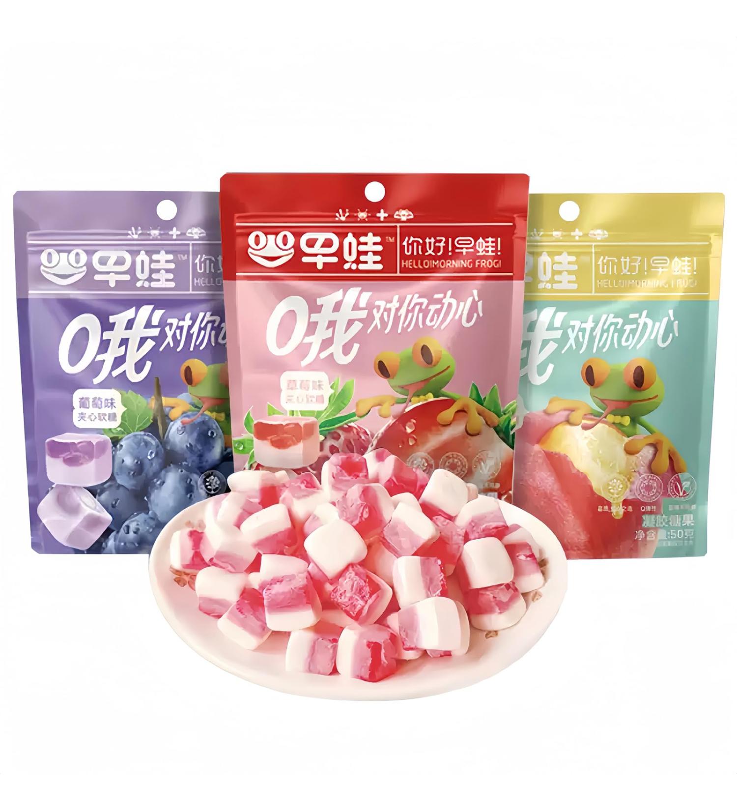 MKSDDF-50g Gummy Sandwich White Peach Flavor Gummy Fruit Strawberry Assorted Fruit Candy Glucose Fruit Candy Snacks Snack Gummy Candy Snacks (Strawberry*50g) - Buy Online on GoSupps.com