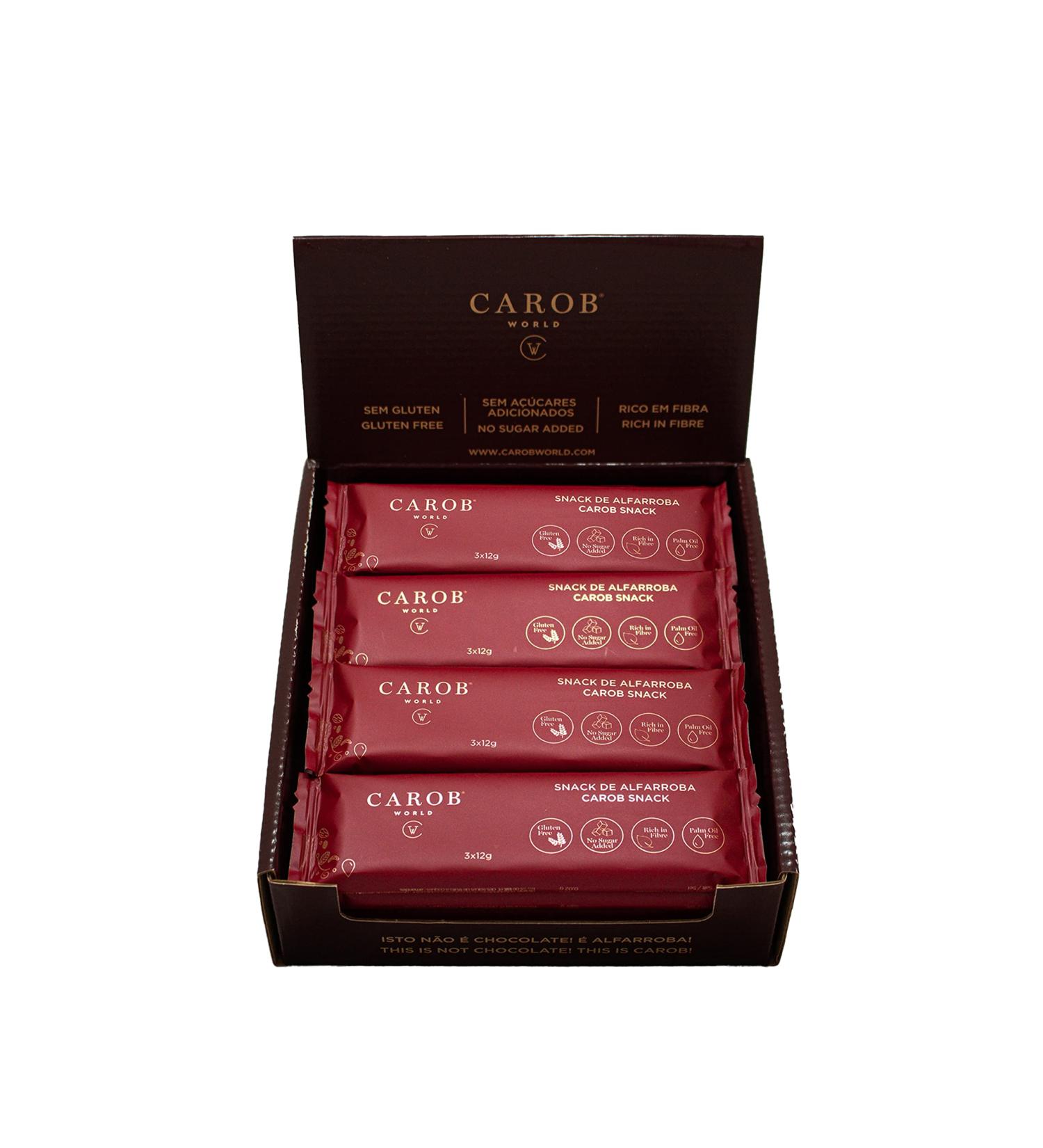 Carob Snack | Gluten-free Sugar-free and Vegan | Pack of 20 Units (20 x 36g) - Buy Online on GoSupps.com
