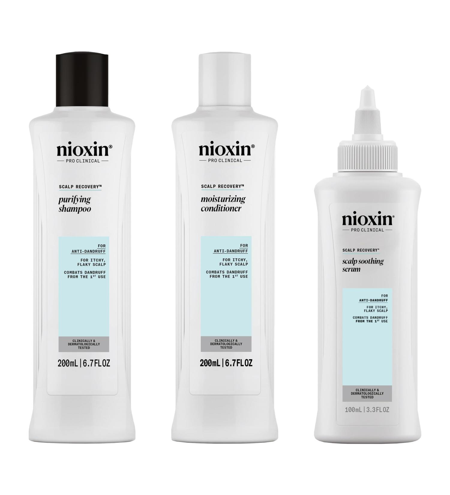 NIOXIN Scalp Recovery - Anti-Dandruff and Anti-Itch - Kit/Shampoo/Conditioner/Soothing Serum/Exfoliant - Buy Online on GoSupps.com