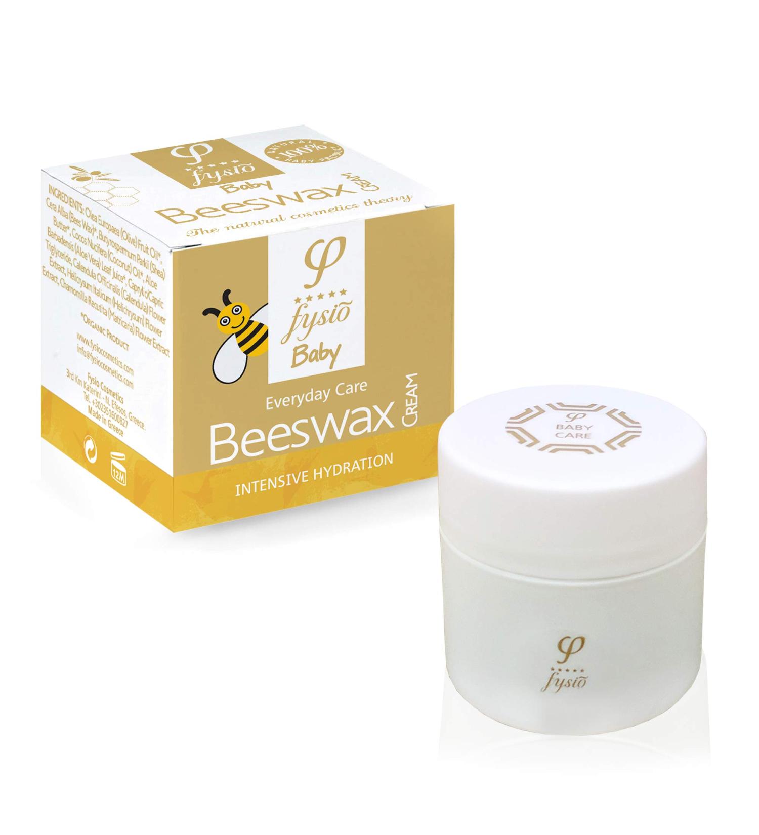 Changing Cream - Baby Moisturizing Cream - Organic Beeswax Cream - Extra Virgin Olive Oil & Essential Oils - by Fysio Natural Cosmetics - For Face and Body - 50ml - Protects and heals skin from diaper - Buy Online on GoSupps.com