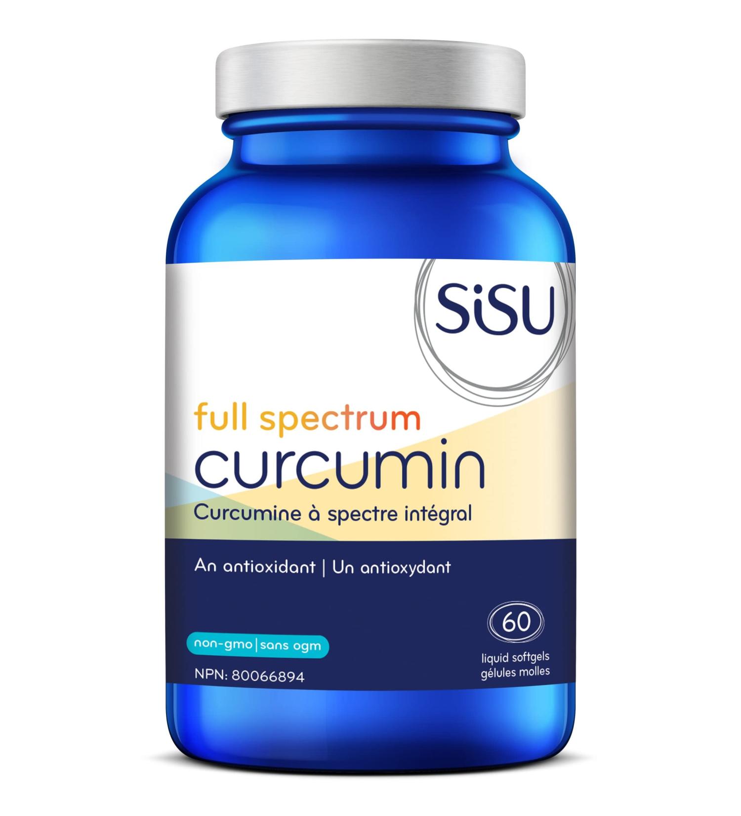 Sisu Full Spectrum Curcumin 60 Liquid Softgels - Water Soluble Antioxidant with NovaSOL - Bioavailable Antioxidant Support - Non-GMO - Corn Gluten & Dairy Free - 60 Servings - Buy Online on GoSupps.com