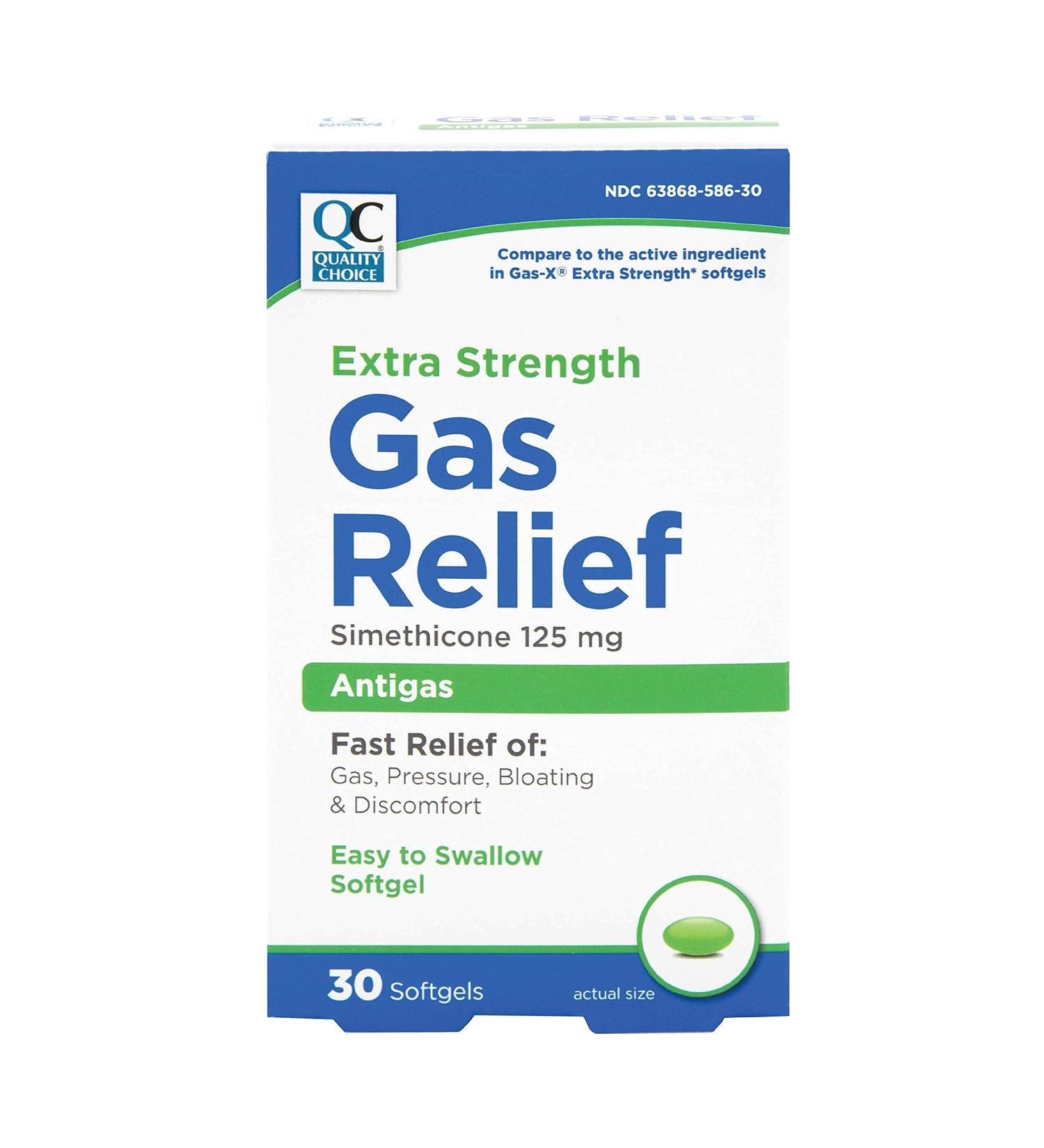 Quality Choice Gas Relief Extra Strength Simethicone 125 mg 30 Softgels (1 Pack) - Buy Online on GoSupps.com