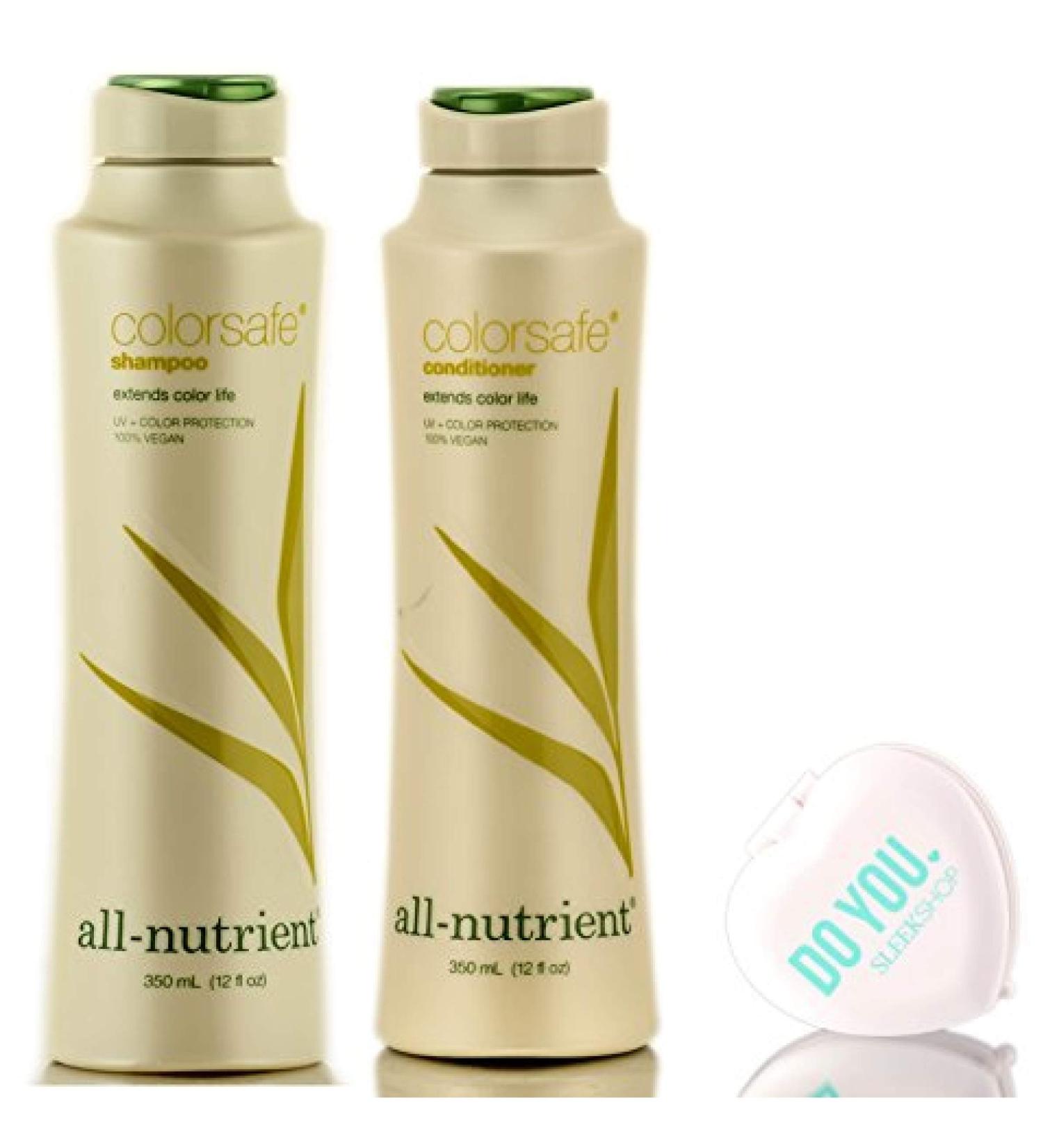 All Nutrient COLOR SAFE Shampoo & Conditioner DUO Set extends color life (with Sleek Compact Mirror) (12 oz / 350ml Retail DUO Kit)