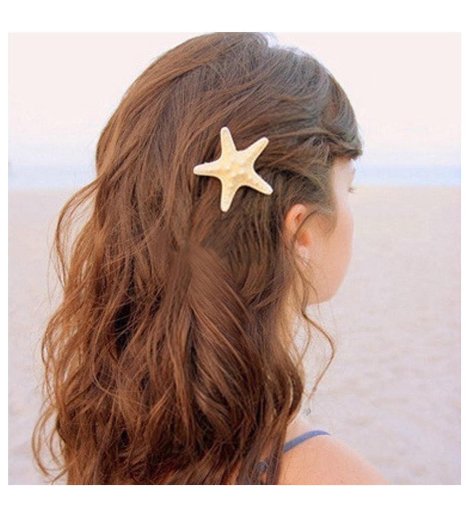 Bohemia Starfish Hair Clip Barrette - Beach Festival Hair Accessory for Women - Buy Online on GoSupps.com