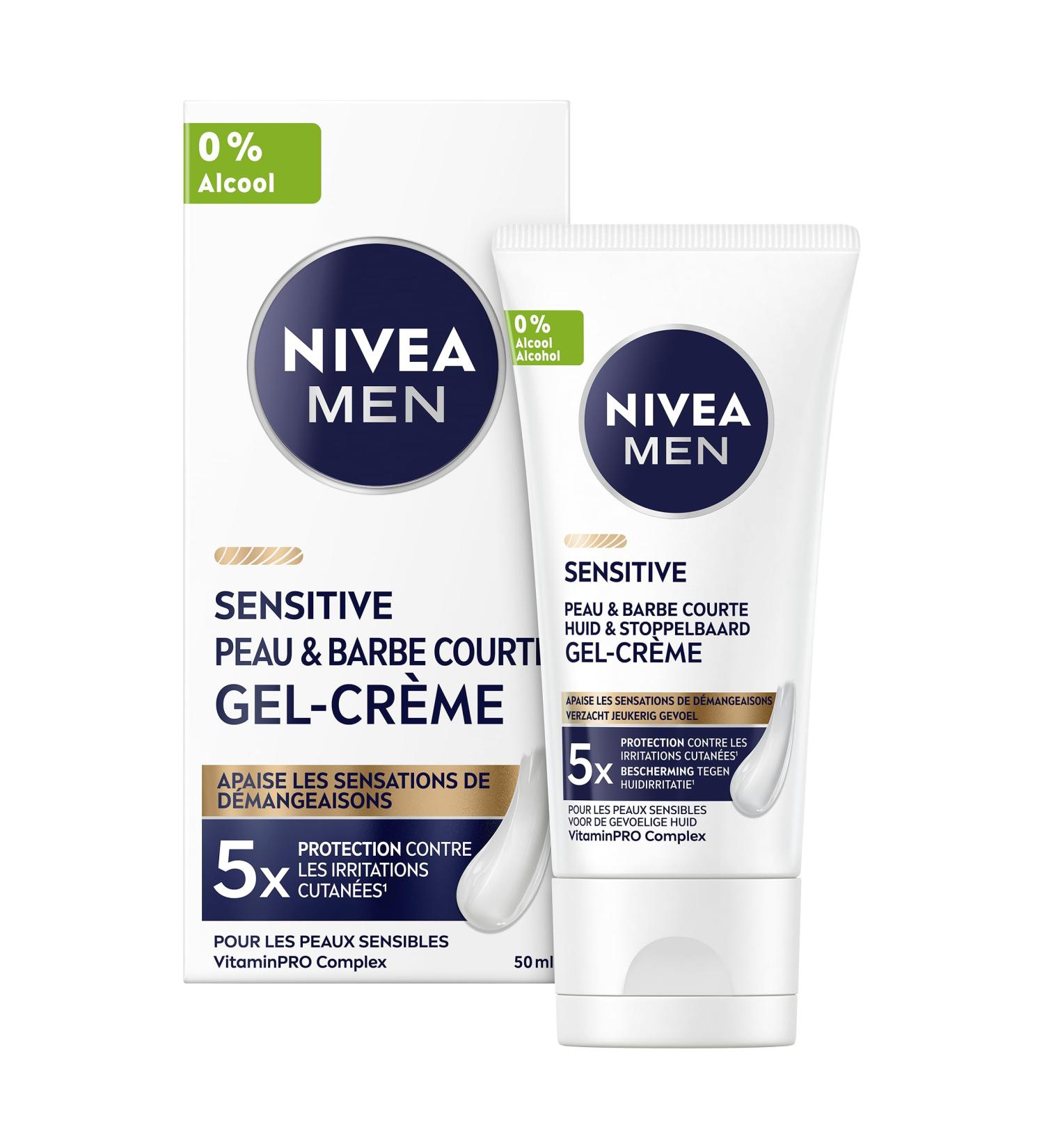  NIVEA MEN Face gel cream for sensitive skin and beard 50ml - Buy Online on GoSupps.com
