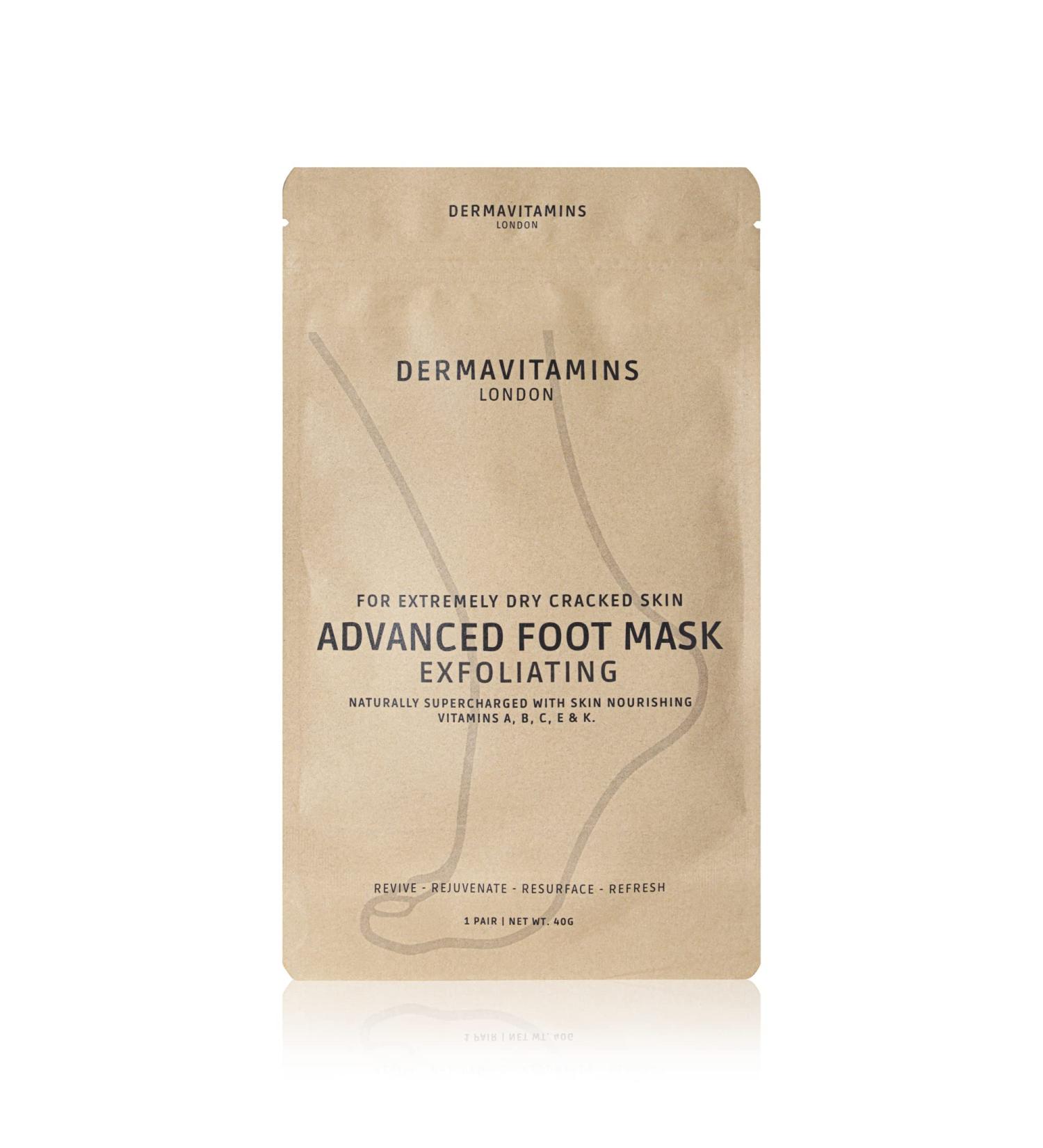 Dermavitamins Advanced Exfoliating Foot Mask Bag - Repair Dry Feet | Effective Foot Care Solution - Buy Online on GoSupps.com