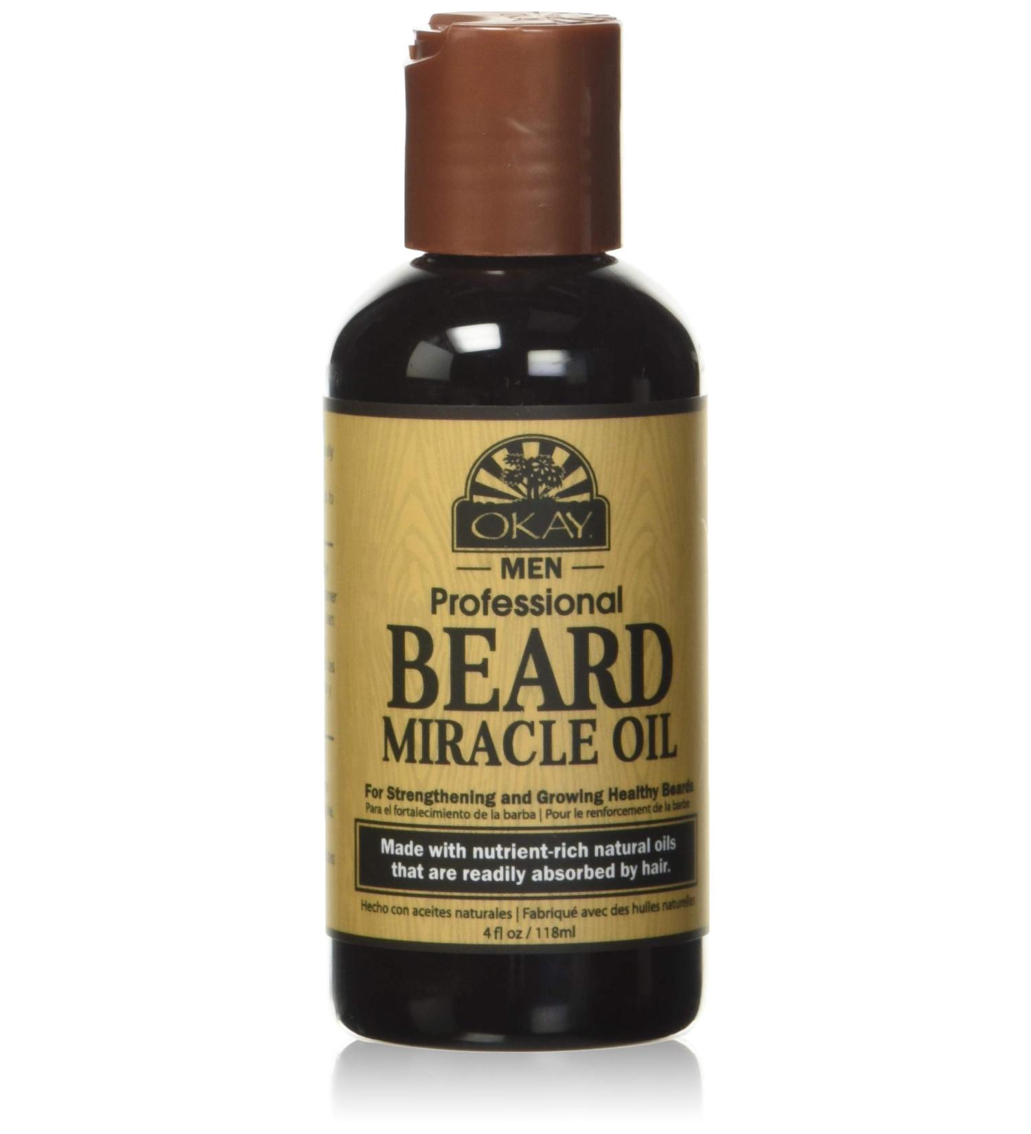 OKAY Men Beard Miracle Oil 4oz | Nourishing Beard Oil for Healthy Growth & Shine - International Shipping Available - Buy Online on GoSupps.com