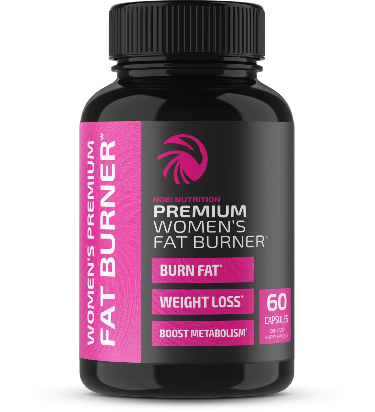 Nobi Nutrition Premium Fat Burner for Women - Thermogenic Carb Blocker & Metabolism Booster - Appetite Suppressant for Healthier Weight Loss - 60 Vegan Capsules - Buy Online on GoSupps.com
