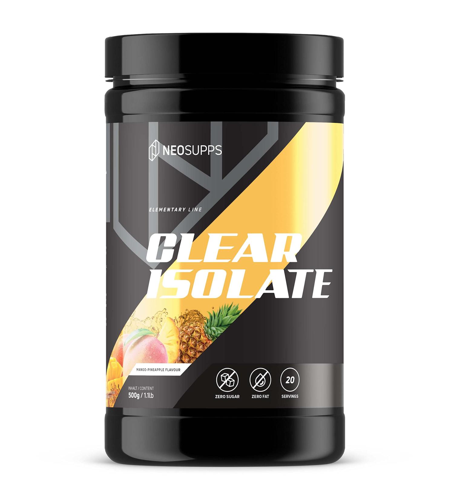 Neosupps Clear Whey Isolate - Mango-Pineapple Flavor | Light Water-Soluble Protein Powder | Perfect Alternative to Lemonade & Fruit Juices - Buy Online on GoSupps.com