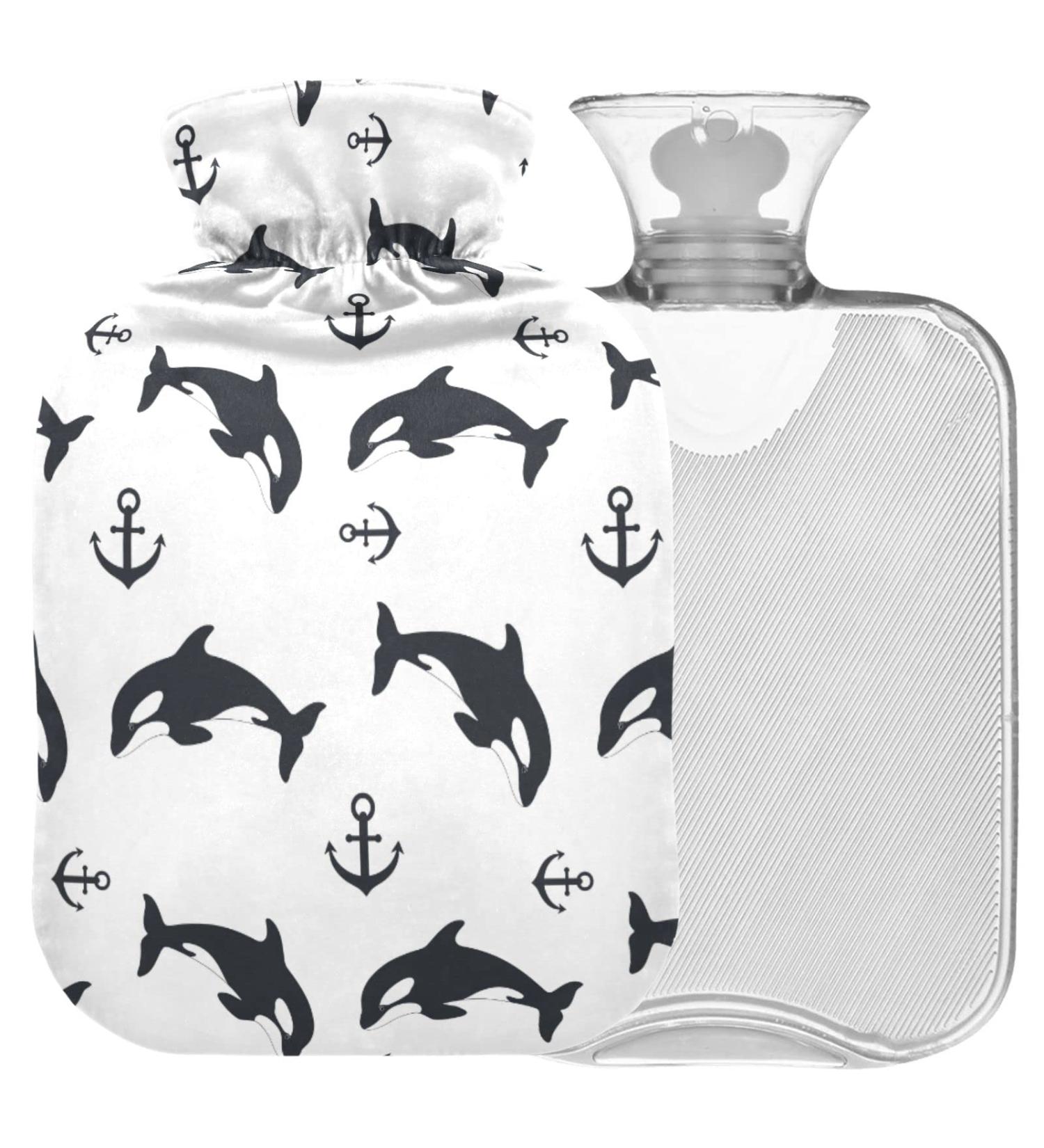 Naanle Whale Anchor Hot Water Bottle - 1L Transparent Heat Bottle for Bed & Hand Warmers | Pain Relief & Cold Therapy - Buy Online on GoSupps.com
