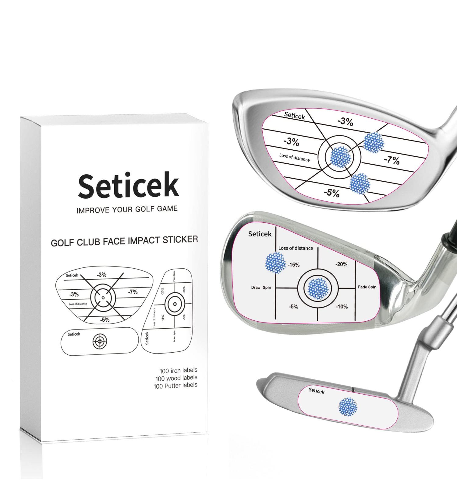 Seticek Golf Impact Tape Set - 300Pcs for Sweet Spot Analysis | Golf Club Stickers for Woods, Irons, Putters | Training Aid for Ball Striking | Right-Handed Golfer - Buy Online on GoSupps.com