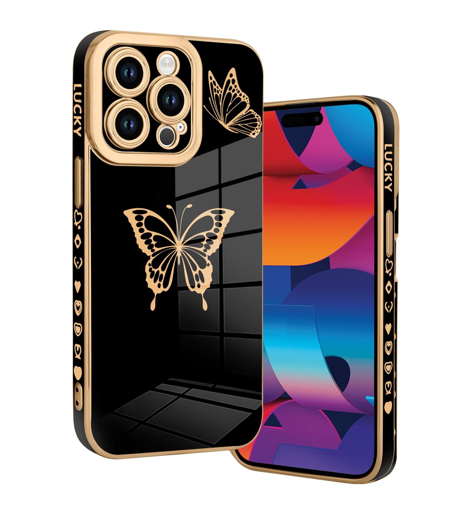 Buy Bitobe iPhone 15 Pro Protective Cover - Cute Butterfly Design Luxurious Edge & Camera Protection - Perfect for Women & Men - Buy Online on GoSupps.com