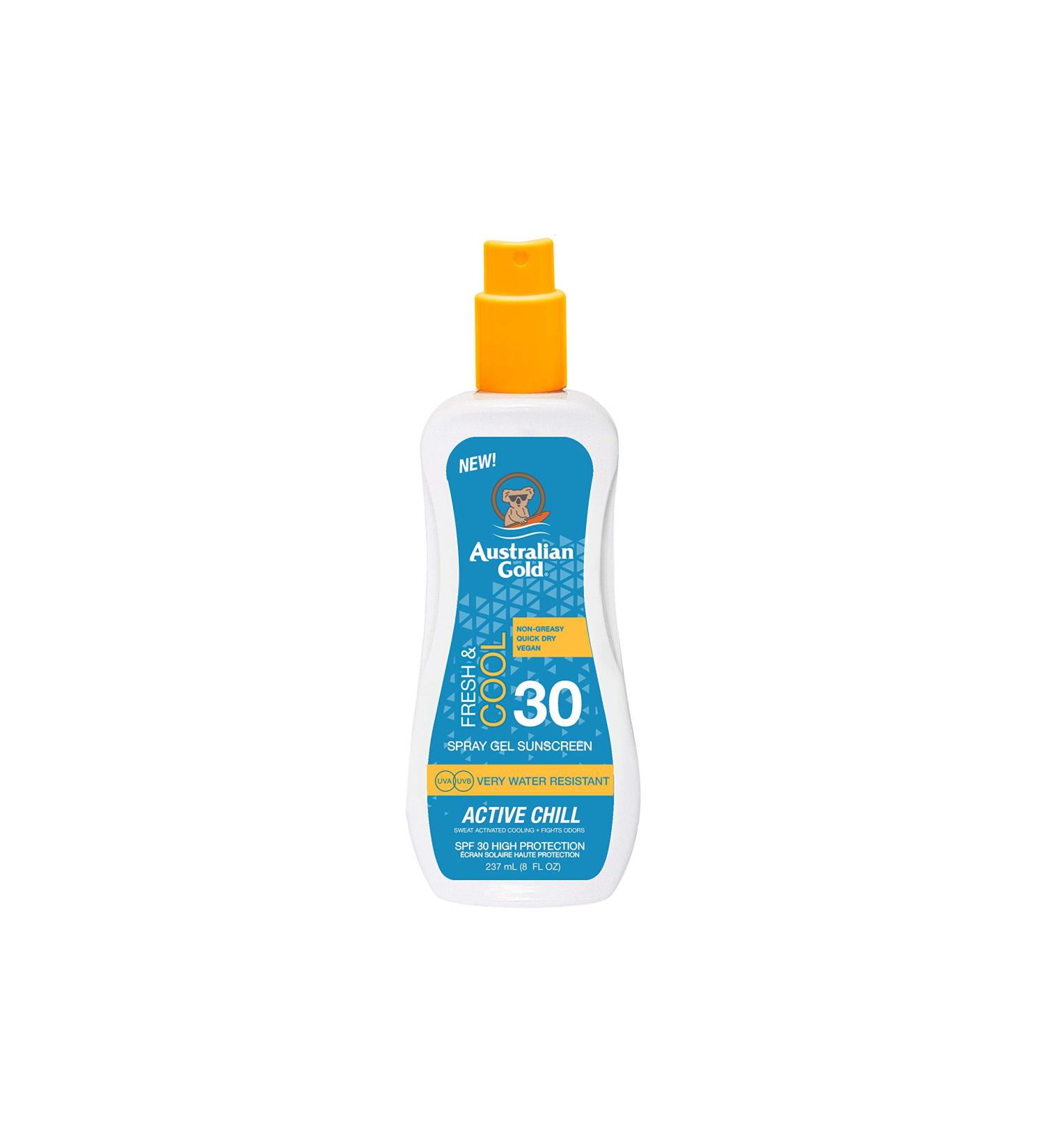 Australian Gold Spf 30 Spray Gel Active Chill 237 ml