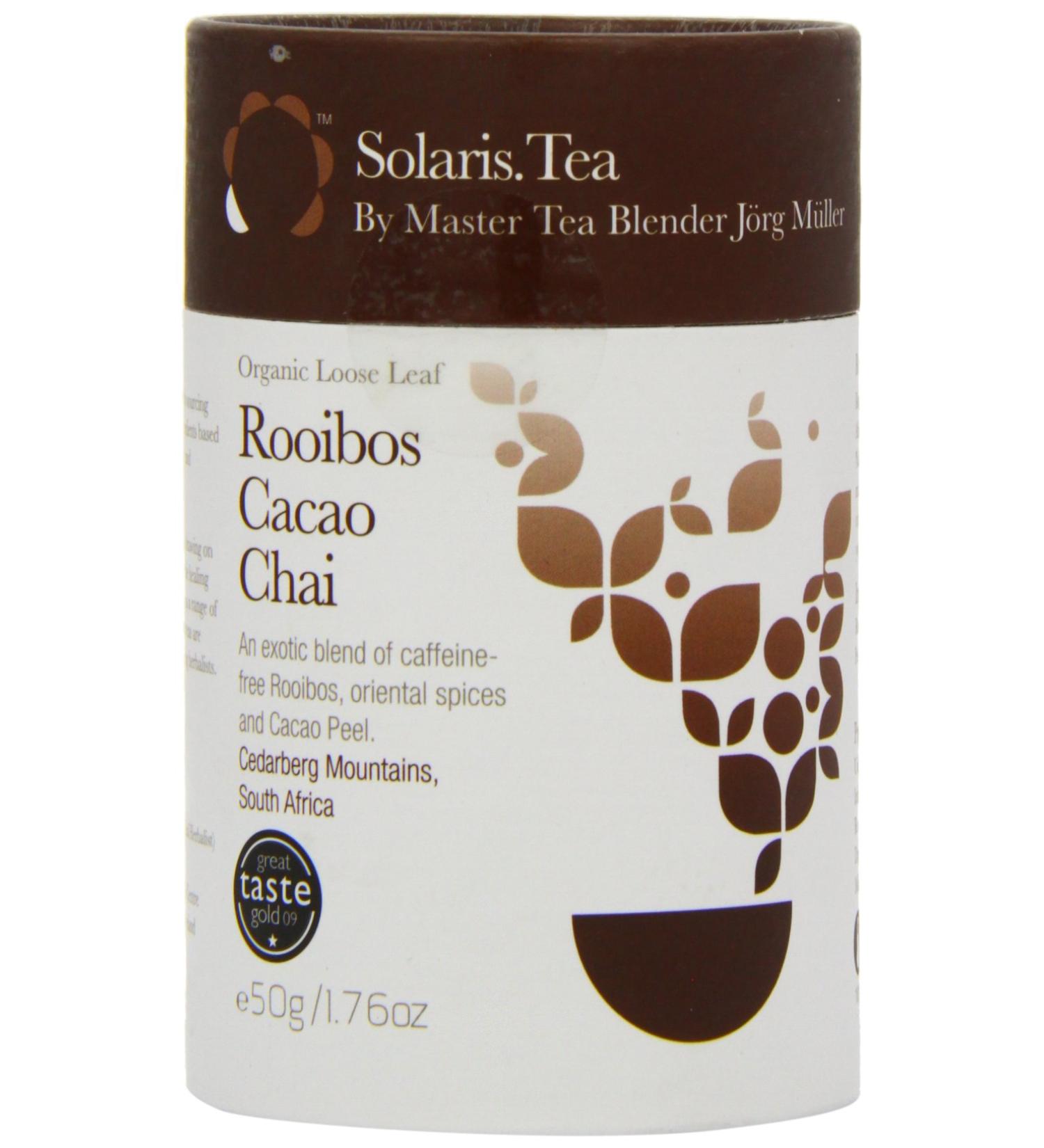 Organic Solaris Tea Rooibos Cacao Chai 50g Chocolate - Loose Whole Leaf, Pack of 1 - Buy Online on GoSupps.com