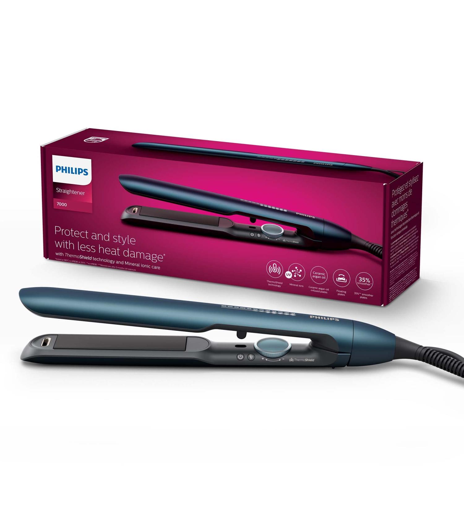 Philips 7000 Series Hair Straightener BHS732/00 - ThermoShield & Mineral Ionic Technology | Shop Internationally Blue - Buy Online on GoSupps.com