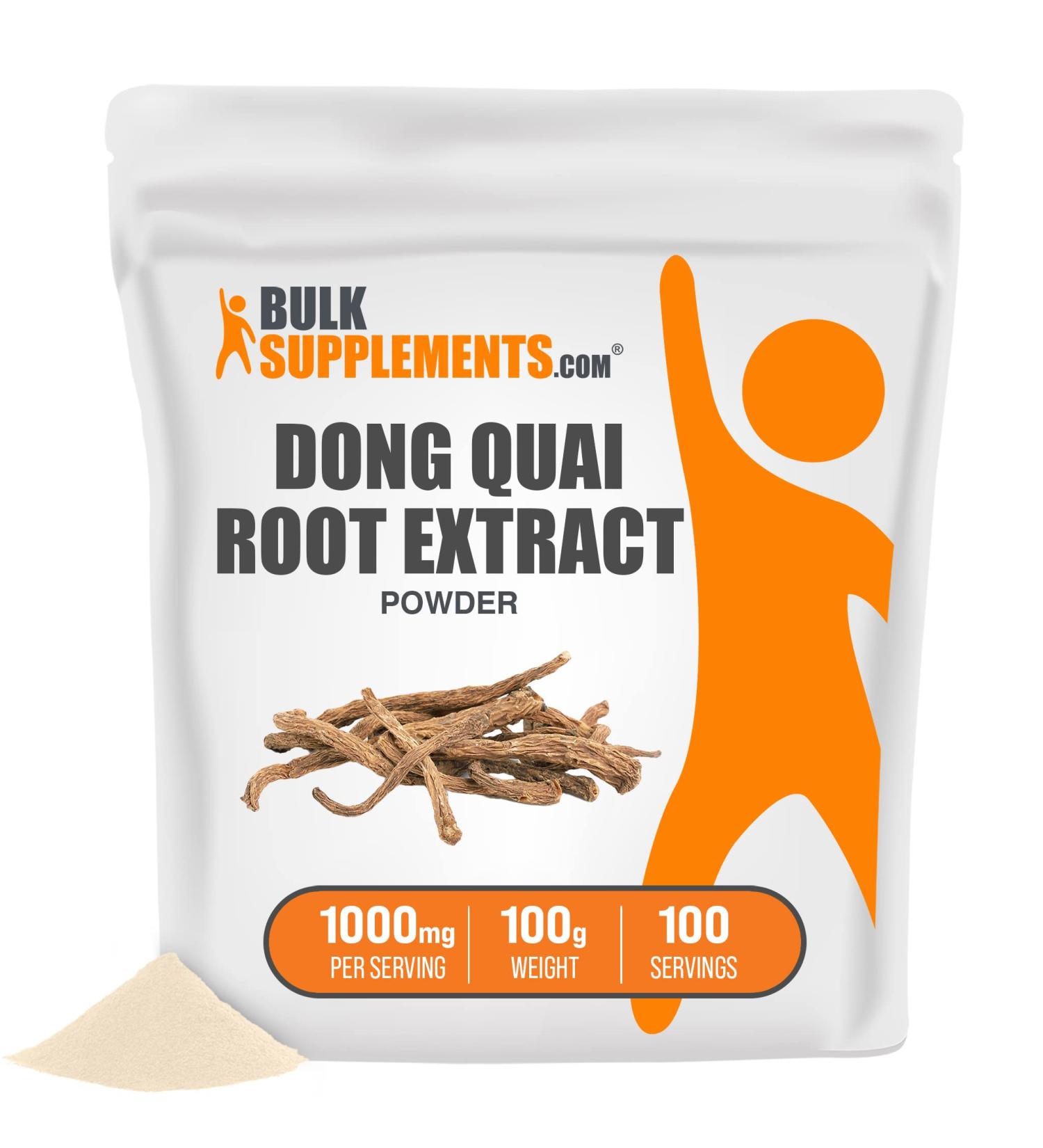 Dong Quai Root Extract 1000mg - Phytoestrogen Supplement for Women - Angelica Root Extract - 100g (3.5oz) - BulkSupplements.com - Buy Online on GoSupps.com