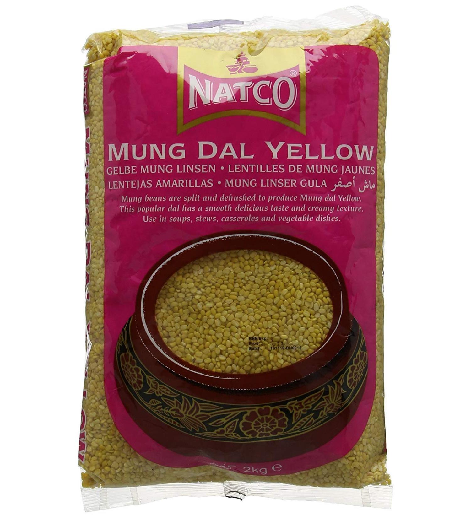 Natco Mung Dal Yellow Beans for Soups Stews Casseroles and Vegetable Dishes - 2kg Bag - Buy Online on GoSupps.com