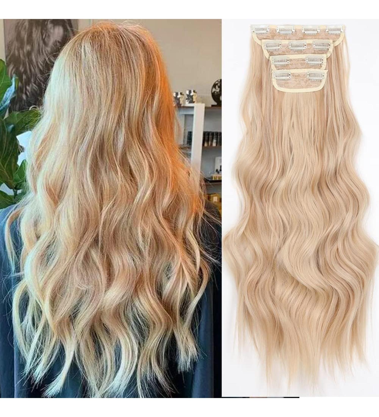 Yddm Clip In Hair Extensions - Wavy 24 Inch Real & Synthetic Hair Full Head Affordable & High Quality - Buy Online on GoSupps.com
