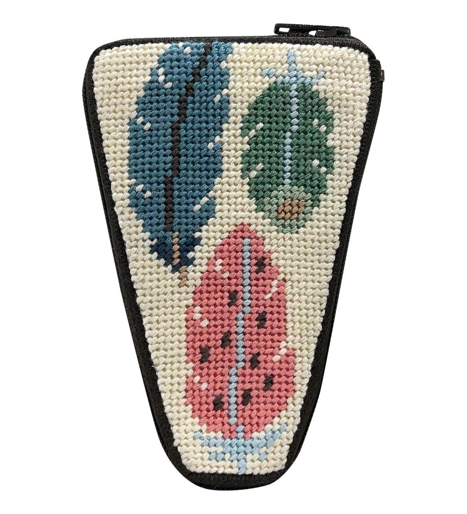 Stitch & Zip Scissor Case Needlepoint Kit - Feathers
