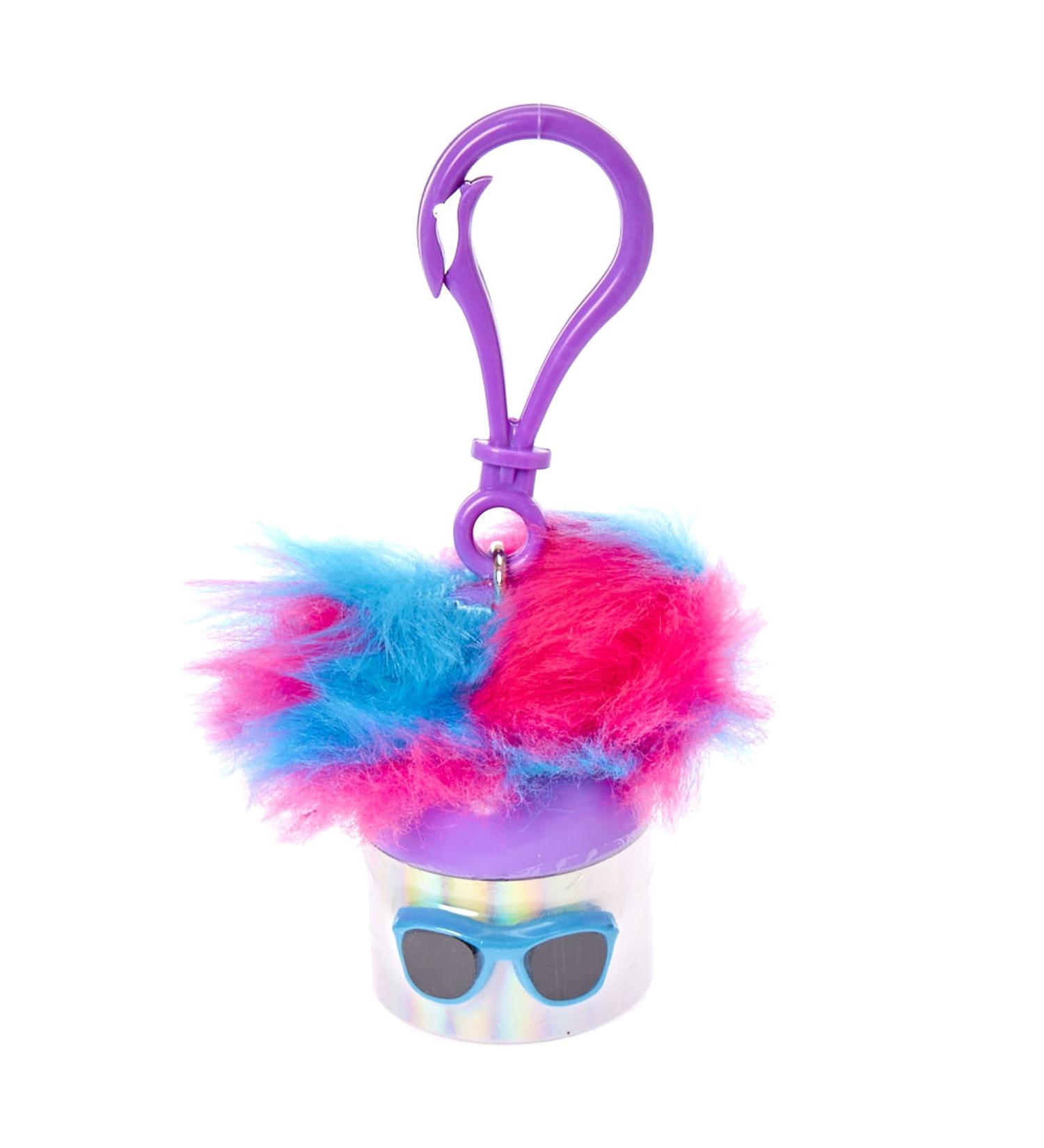 Claire's Holographic Silver with Pink and Blue Pom Ears Grape Flavored Lip Balm