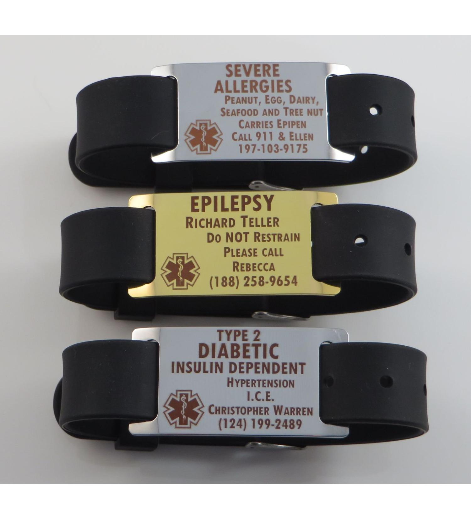 Premium Medical Alert Diabetes Bracelet - Custom Engraving | Personalized Diabetic Jewelry for Safety - Buy Online on GoSupps.com