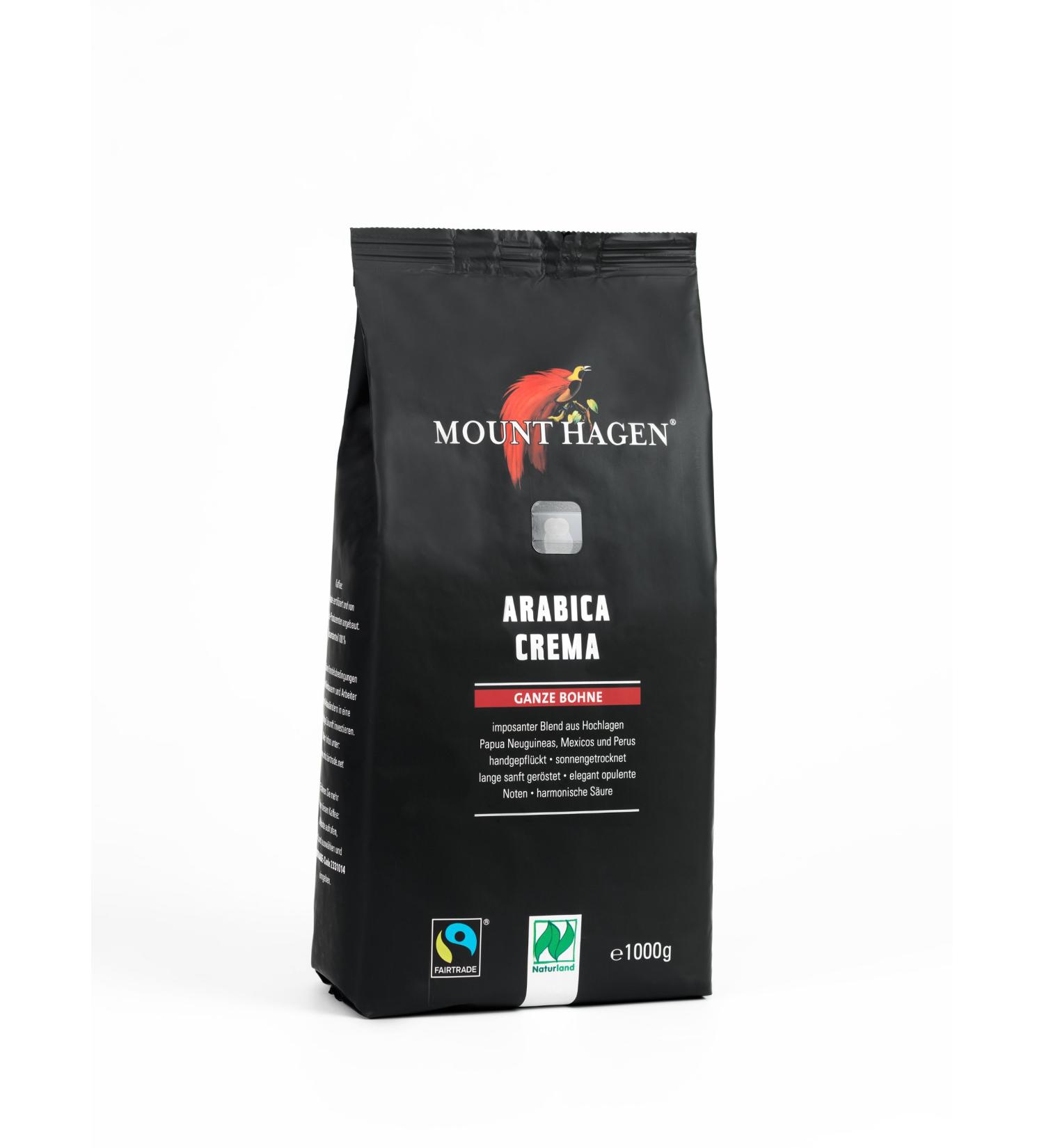 Mount Hagen Organic FT Naturland Roasted Coffee Arabica Crema - 1kg Whole Bean - Premium International Shipping - Buy Online on GoSupps.com