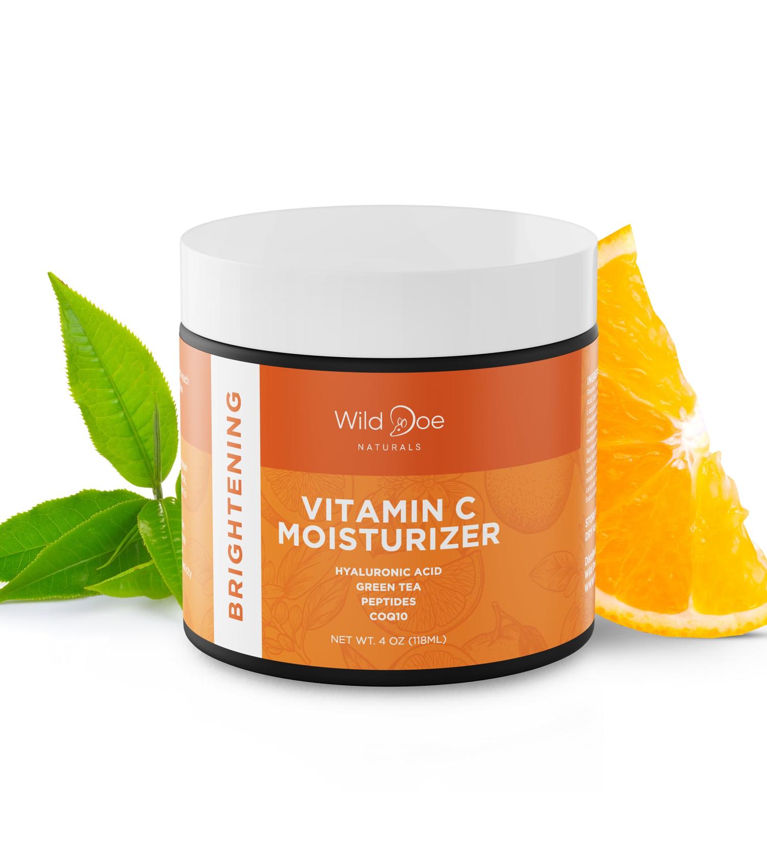 Vitamin C Face & Neck Moisturizer | Firming Eye Cream for Anti-Aging & Glowing Skin | Green Tea Hyaluronic Acid Vitamin E & Jojoba Oil - 4oz - Buy Online on GoSupps.com