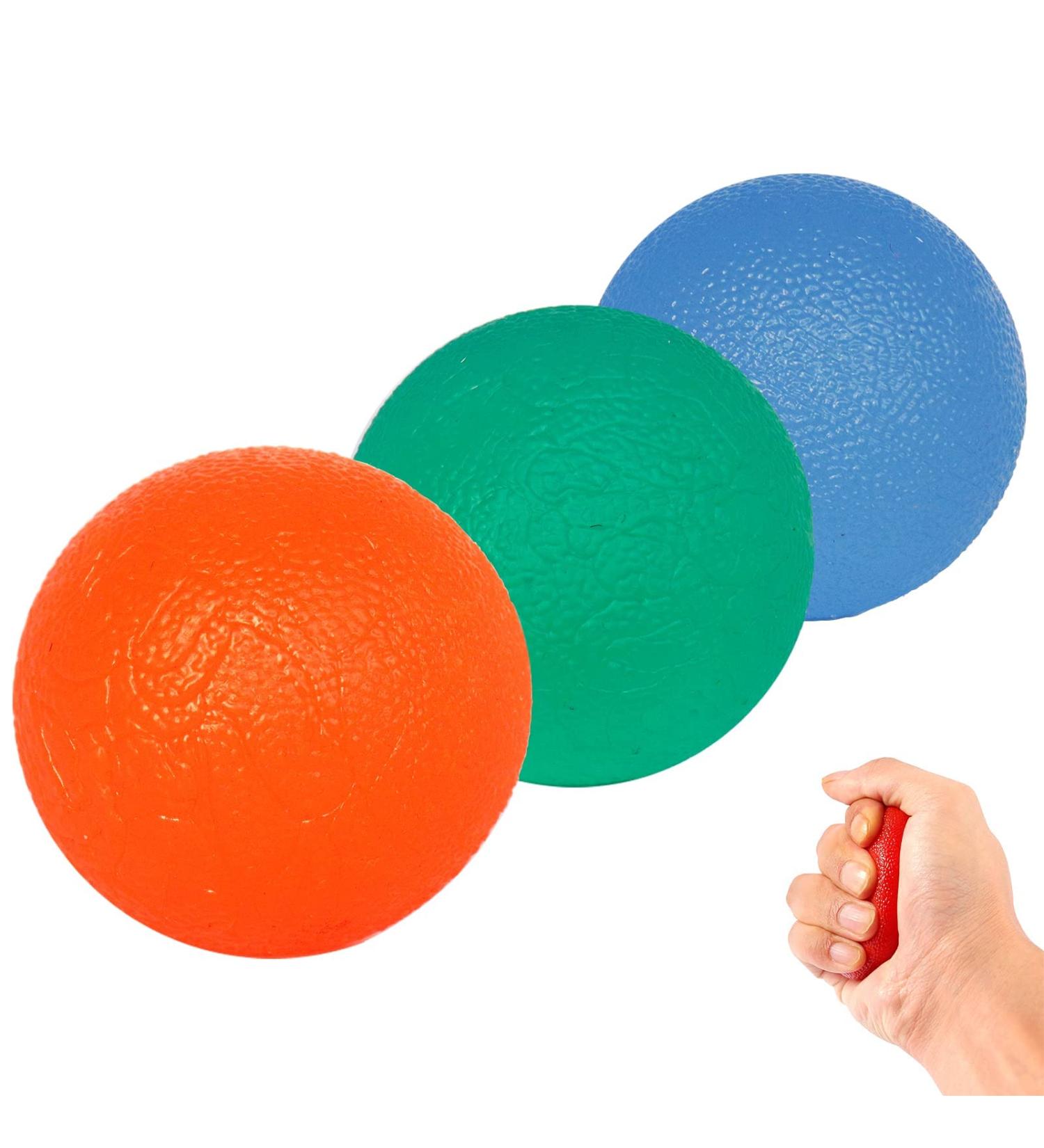3 x Gel Hand Balls Grip Strength Trainer for Arthritis & Stress Relief - Buy Online on GoSupps.com