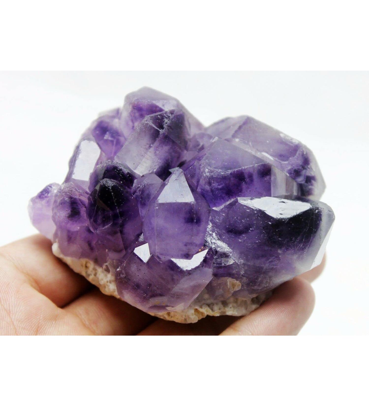 301g Natural Skeletal Elestial Purple Crystal Amethyst Point Cluster Specimen Crystal Cluster - Buy Online on GoSupps.com